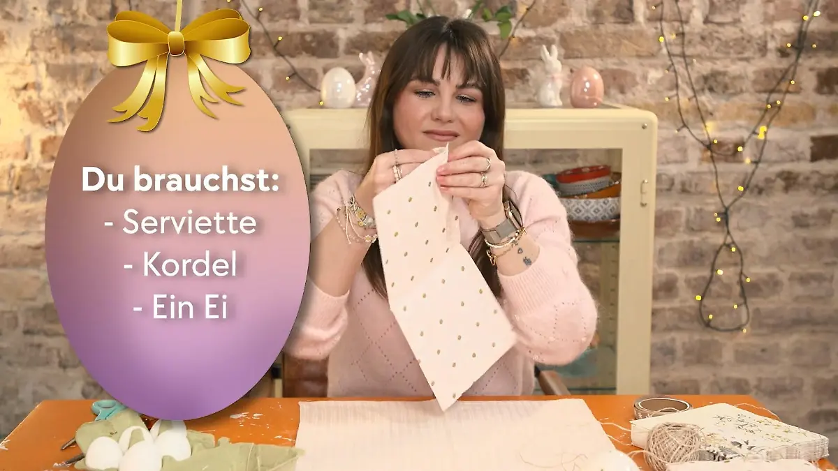 Liste mit nötigen Materialien für Ostereier mit Hasenohren