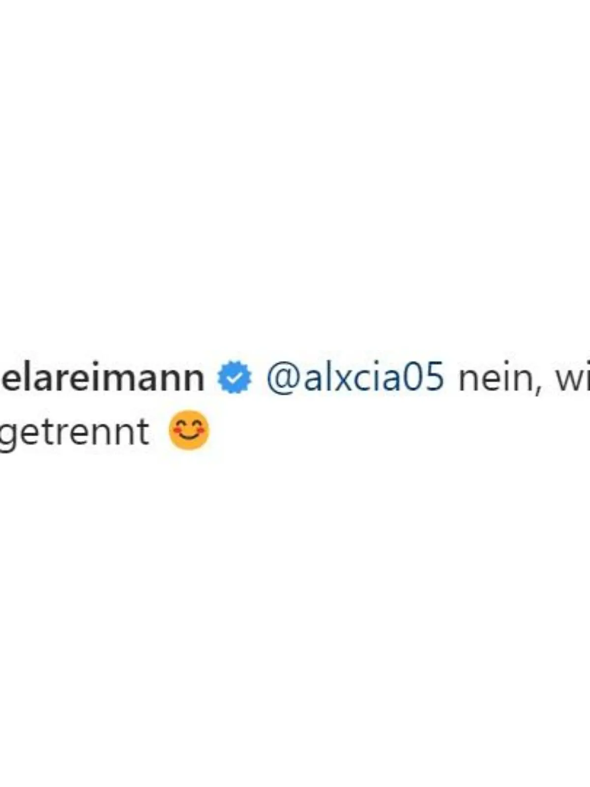 Manuela Reimann kommentiert Trennungsgerüchte mit Absage