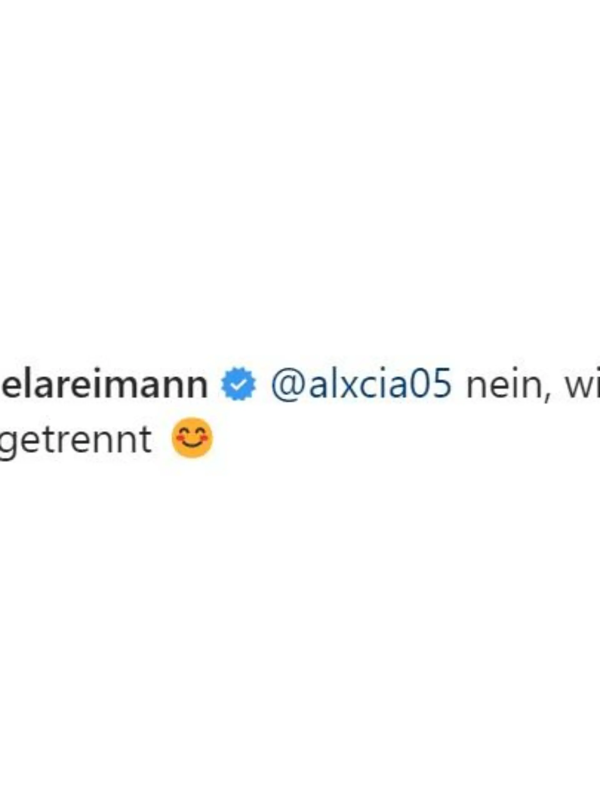 Manuela Reimann kommentiert Trennungsgerüchte mit Absage