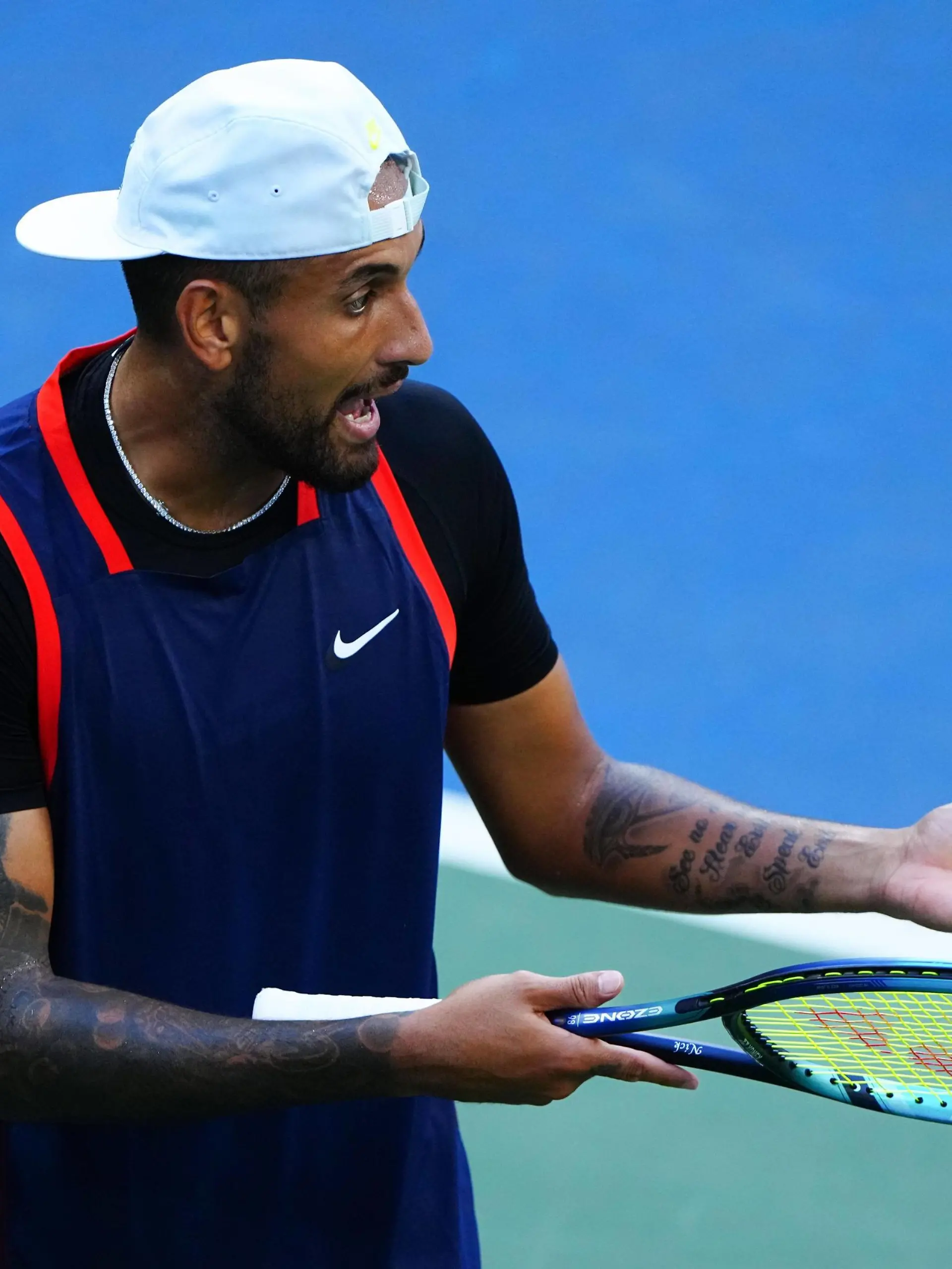  Mandatory Credit: Photo by Javier Garcia/Shutterstock 13353381ct Nick Kyrgios during his second round match US Open Championships 2022, Day Three, USTA National Tennis Center, Flushing Meadows, New York, USA - 31 Aug 2022 US Open Championships 2022, Day Three, USTA National Tennis Center, Flushing Meadows, New York, USA - 31 Aug 2022 PUBLICATIONxINxGERxSUIxAUTXHUNxGRExMLTxCYPxROMxBULxUAExKSAxONLY Copyright: xJavierxGarcia/Shutterstockx 13353381ct