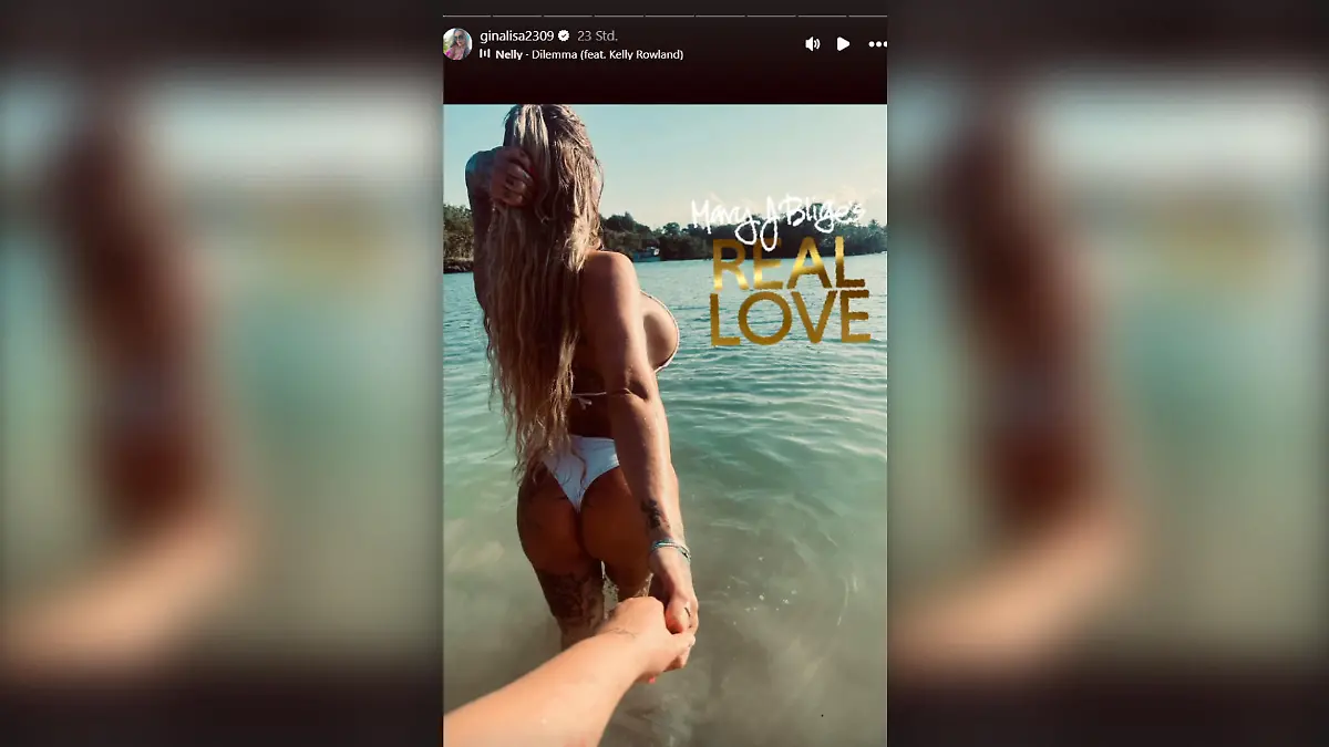 Gina-Lisa Lohfink am Strand