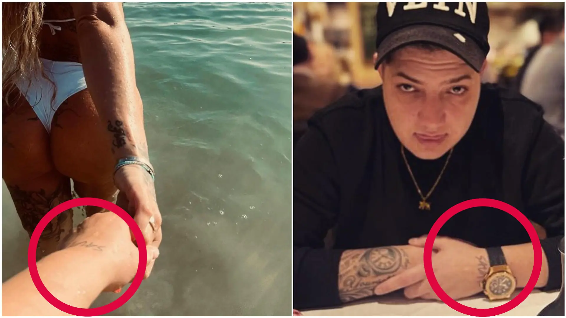 Tattoo-Vergleich: Die Verzierung könnte einen Hinweis auf die neue Liebe von Gina-Lisa Lohfink geben.