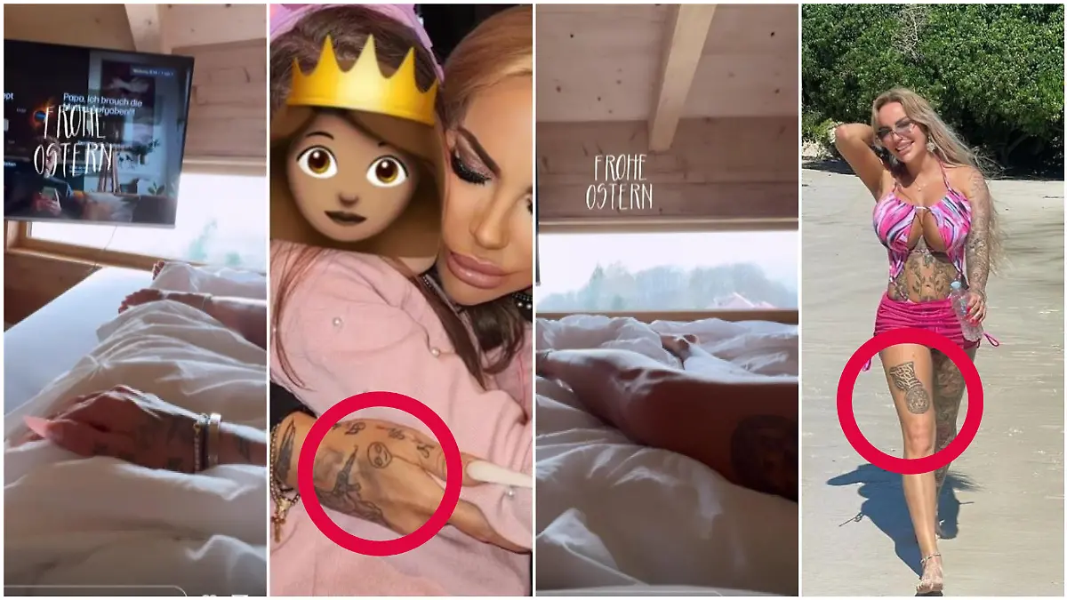 Vergleich der Tattoos von Gina-Lisa Lohfink mit den Tattoos in der Insta-Story von La Missy.