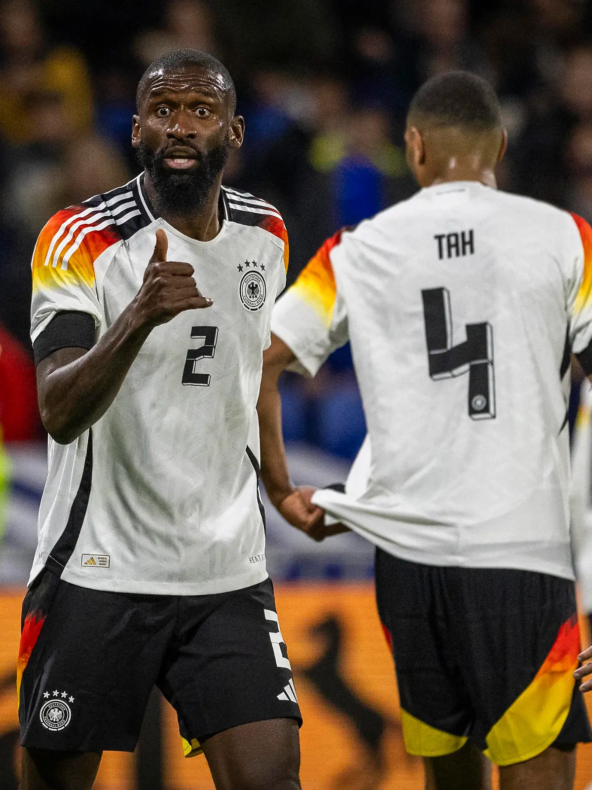 Lyon, France. 23rd Mar 2024. Antonio Rüdiger Deutschland Joshua Kimmich Deutschland Jonathan Tah Deutschland Ilkay Gündogan Deutschland Frankreich - Deutschland France - Germany 23.03.2024 *** Lyon, France 23rd Mar 2024 Antonio Rüdiger Germany Joshua Kimmich Germany Jonathan Tah Germany Ilkay Gündogan Germany France Germany France Germany 23 03 2024