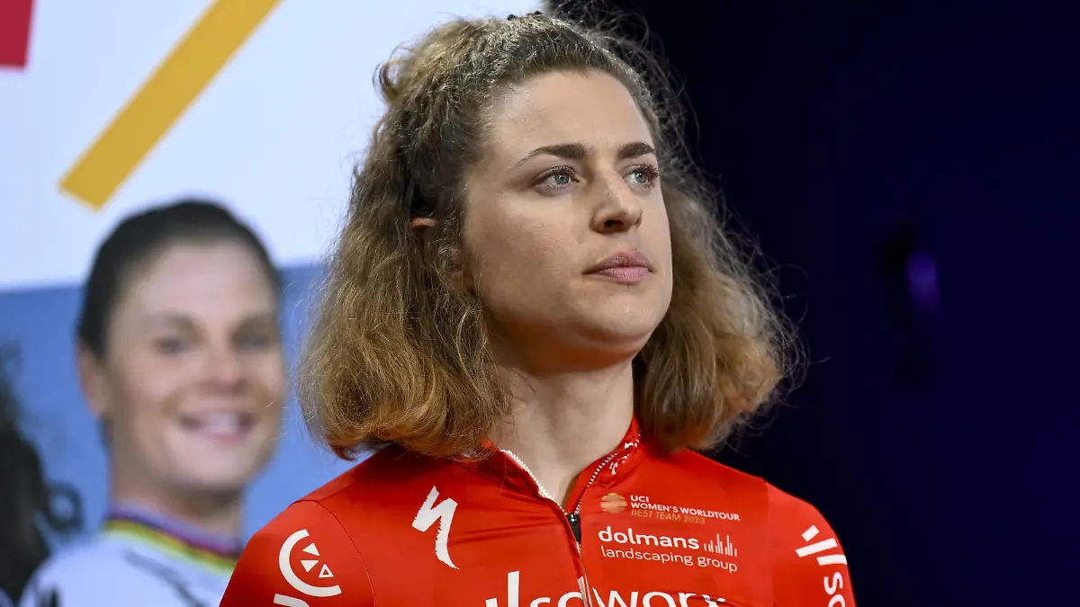 Swiss Marlen Reusser of SD Worx - Protime pictured during the team presentation of the SD Worx-Protime cycling team, Monday 22 January 2024 in Mechelen. DIRKxWAEM PUBLICATIONxNOTxINxBELxFRAxNED x84464856x