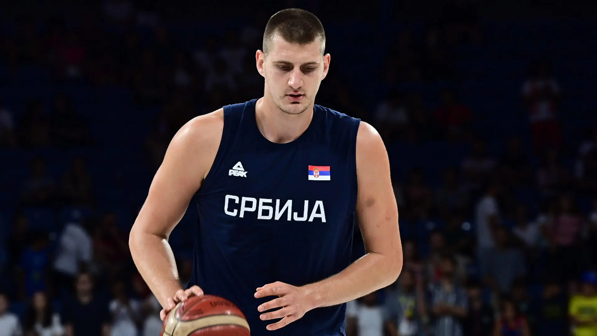 Nikola Jokic of Serbia during the FIBA Basketball WORLD CUP 2023 European Qualifiers 2nd Round group I match between Turkey and Serbia at Sinan Erdem Dome in Istanbul , Turkey on August 28 , 2022. Photo by Seskimphoto FIBA Basketball WORLD CUP 2023 European Qualifiers - TURKEY v SERBIA PUBLICATIONxNOTxINxTUR