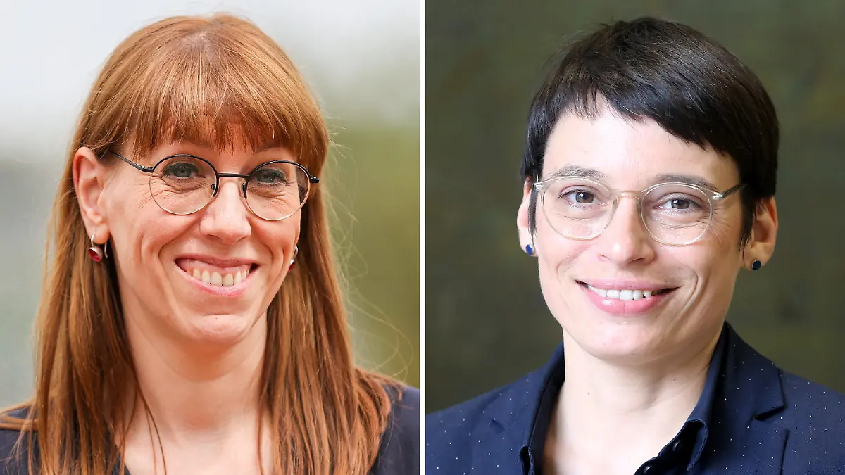 ARCHIV - 07.04.2021, ---: KOMBO - Katja Meier (Bündnis90/Die Grünen), Justizministerin von Sachsen (Archivfoto vom 08.06.2020, l) und Josefine Paul, neue Vorsitzende der Fraktion von Bündnis 90/Die Grünen im nordhrein-westfälischen Landtag (Archivfoto vom 27.10.2020). Die Grünen Landesministerinnen Josefine Paul und Katja Meier sind ein Paar - und wollen bald heiraten. (zu dpa: «Ministerinnen-Paar will heiraten - «Homosexualität muss sichtbar sein»») Foto: Jan Woitas/Roland Weihrauch/dpa +++ dpa-Bildfunk +++