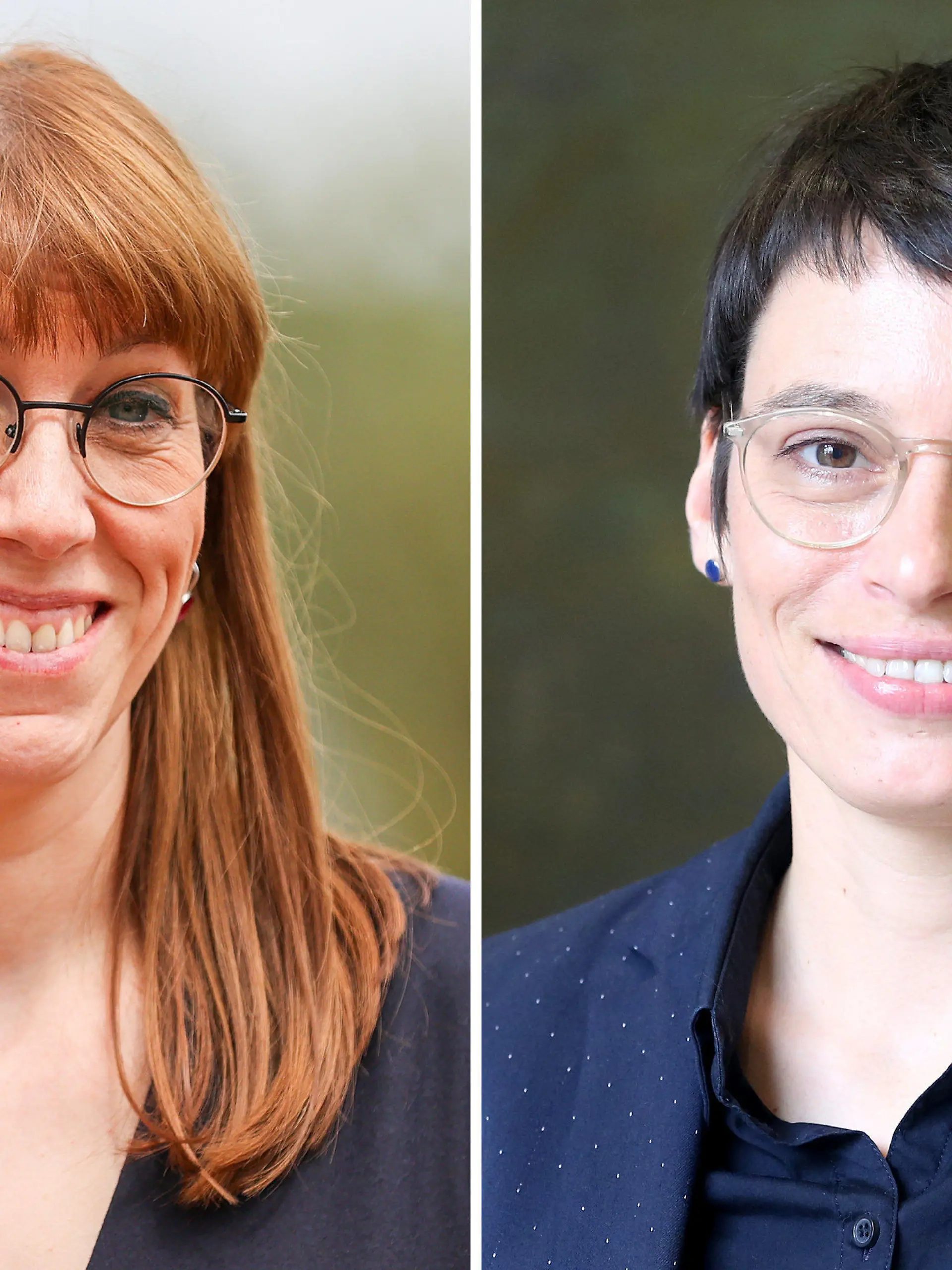 ARCHIV - 07.04.2021, ---: KOMBO - Katja Meier (Bündnis90/Die Grünen), Justizministerin von Sachsen (Archivfoto vom 08.06.2020, l) und Josefine Paul, neue Vorsitzende der Fraktion von Bündnis 90/Die Grünen im nordhrein-westfälischen Landtag (Archivfoto vom 27.10.2020). Die Grünen Landesministerinnen Josefine Paul und Katja Meier sind ein Paar - und wollen bald heiraten. (zu dpa: «Ministerinnen-Paar will heiraten - «Homosexualität muss sichtbar sein»») Foto: Jan Woitas/Roland Weihrauch/dpa +++ dpa-Bildfunk +++