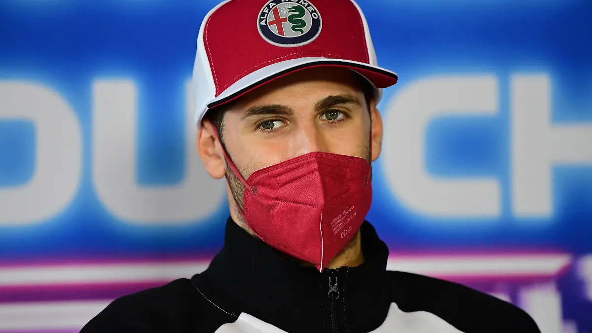 Formula One F1 - Dutch Grand Prix - Circuit Zandvoort, Zandvoort, Netherlands - September 2, 2021  Alfa Romeo's Antonio Giovinazzi during the FIA Press Conference Pool via REUTERS/Andrej Isakovic