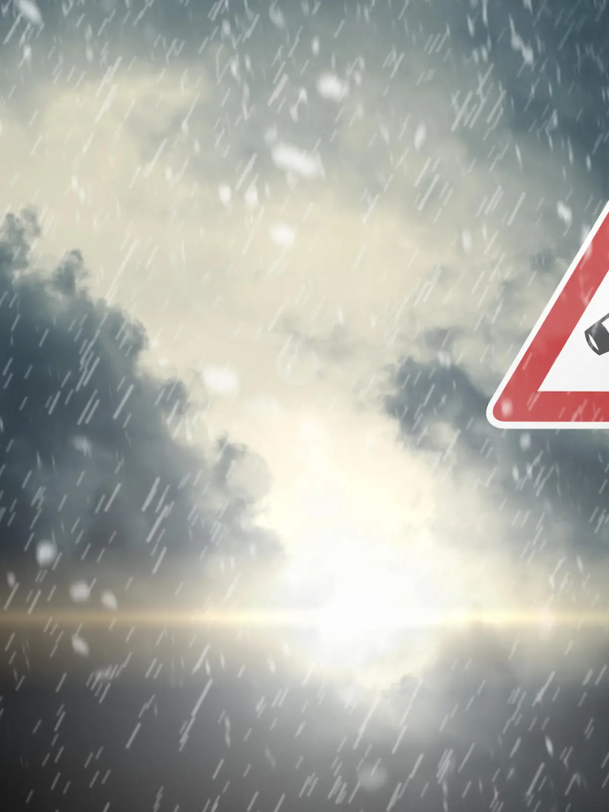 Bad Weather - Caution - Risk of Wind, Snow and Ice