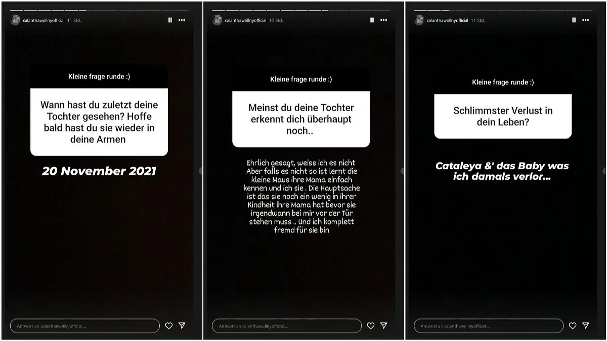 Calantha Wollny beantwortet die Fragen ihrer Fans auf Instagram.
