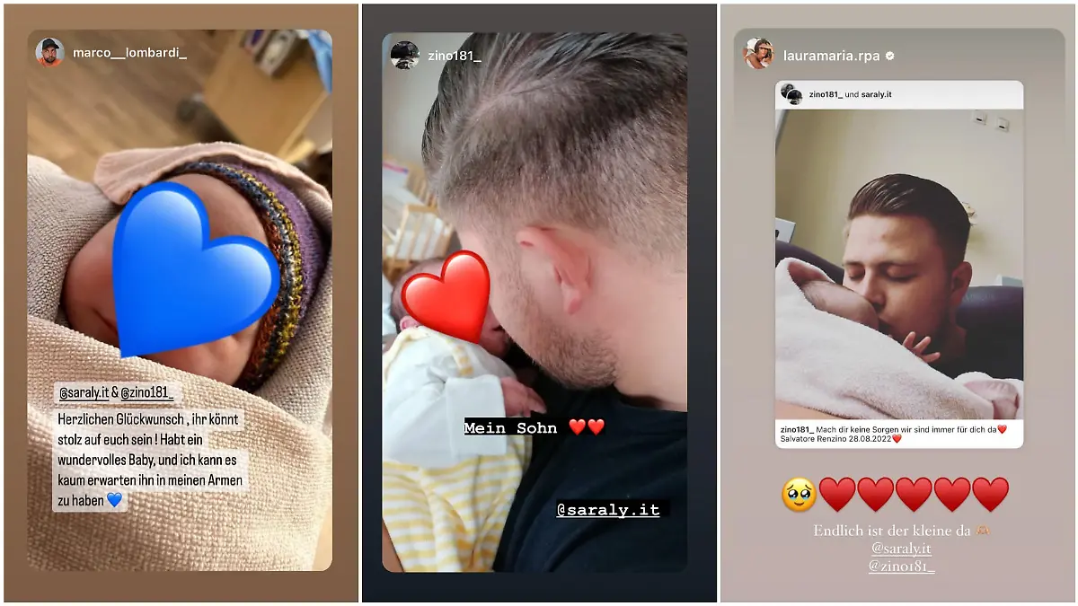 Pietro Lombardis Bruder, sein Schwager und Laura Maria melden sich auf Instagram zur Geburt des Babys