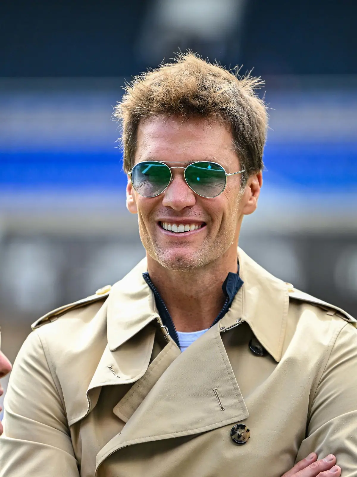 12th August 2023; St Andrews, Birmingham, West Midlands, England; EFL Championship Football, Birmingham City versus Leeds United; Tom Brady stands on the pitch for his first home game as Chairman of the Advisory Board of Birmingham City / action press