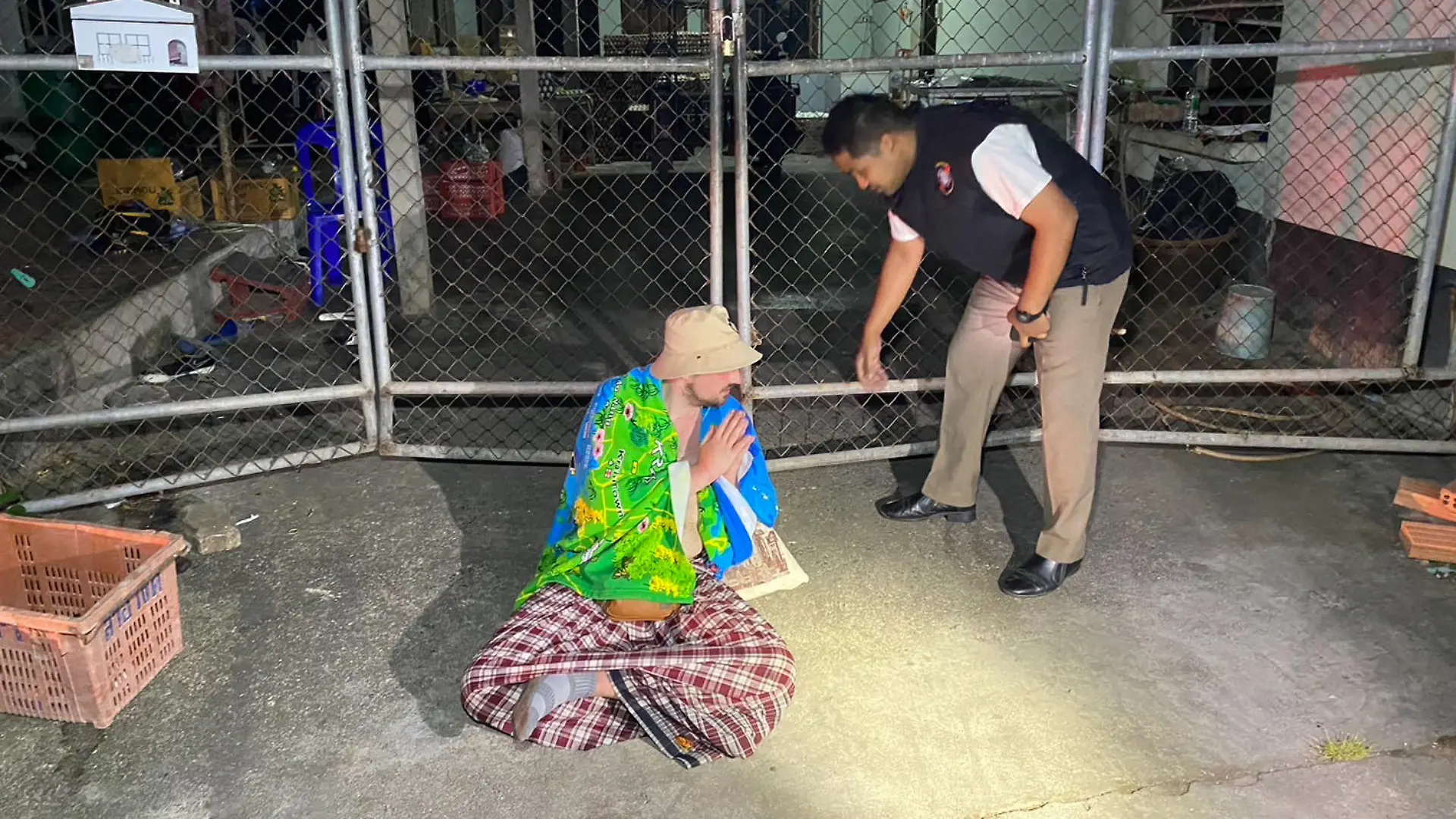 A far-right German politician has been arrested over an alleged drugs-fueled rampage on a Thai island.
Niels Foitzik, a member of the AFD, sparked panic when he allegedly began throwing food and pushing over plates in a restaurant on Koh Phi Phi in southern Thailand on Thursday night, April 11.
Police arrived but could not understand his ramblings. He was fined 1,000 Baht (25.73 Euro) for ‘disorderly conduct and inability to maintain consciousness while on a public road' before being released.
However, Niels, 32, from Berlin, was picked up again the following night.
He is seen in the video resisting while being bundled into an ambulance by four cops and three paramedics. He was then handcuffed to a stretcher and wheeled into the vehicle.
PACKAGE: Video, pictures, text