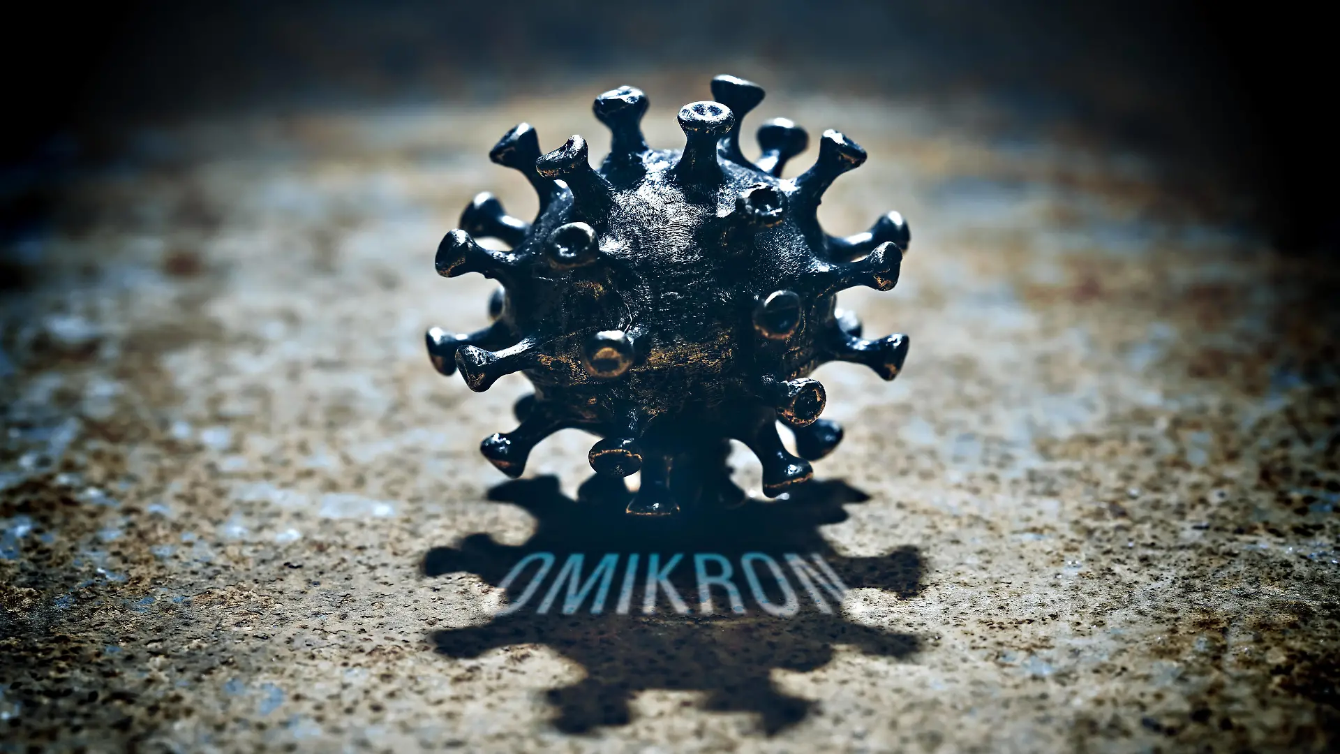News Bilder des Tages FOTOMONTAGE, Coronavirus mit Schriftzug Omikron, Symbolfoto Omikron-Variante B.1.1.529 *** PHOTOMONTAGE, coronavirus with writing Omikron, symbol photo Omikron variant B 1 1 529