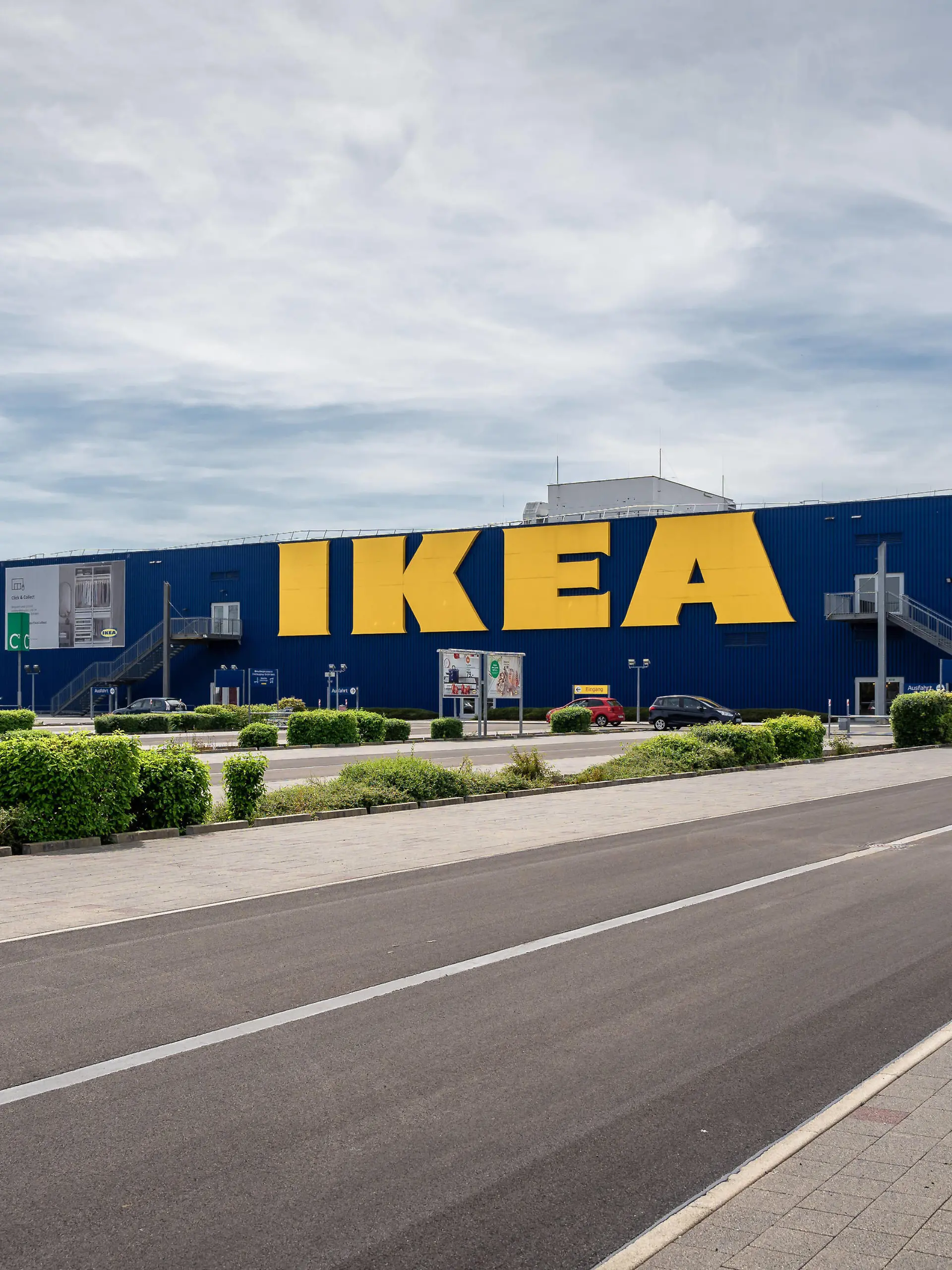 Gersthofen, Bavaria, Germany - 12 August 2021: IKEA Swedish home furnishing and furniture store *** IKEA schwedisches Einrichtungshaus und Möbelhaus