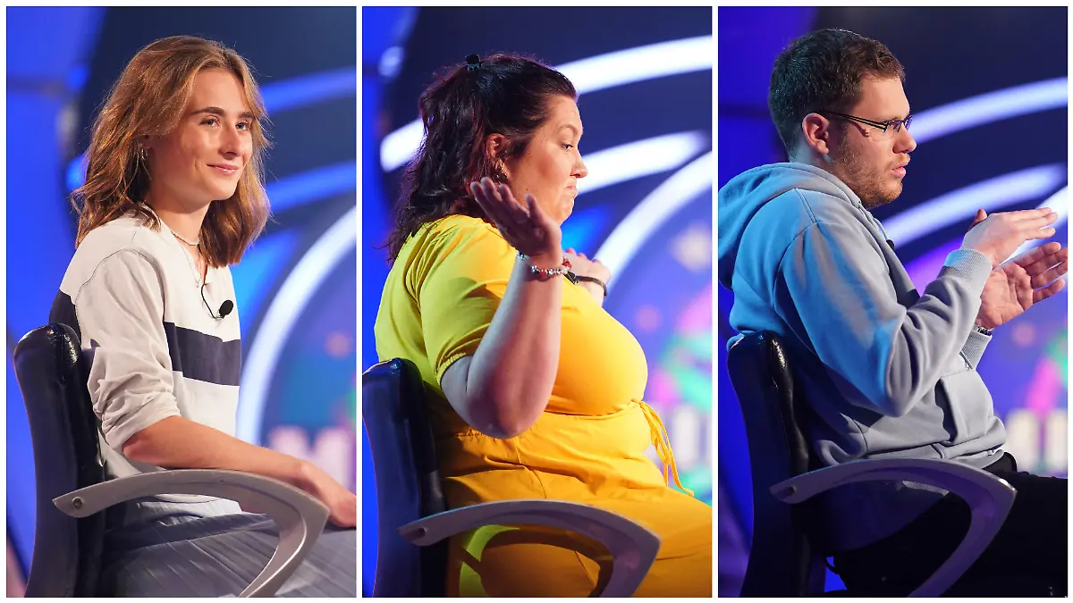 Die "Wer wird Millionär?"-Kandidaten Jara Uloth, Steffi Heidel und Dustin Rypa schafften es bei Günther Jauch in die Mitte und versuchten ihr Glück