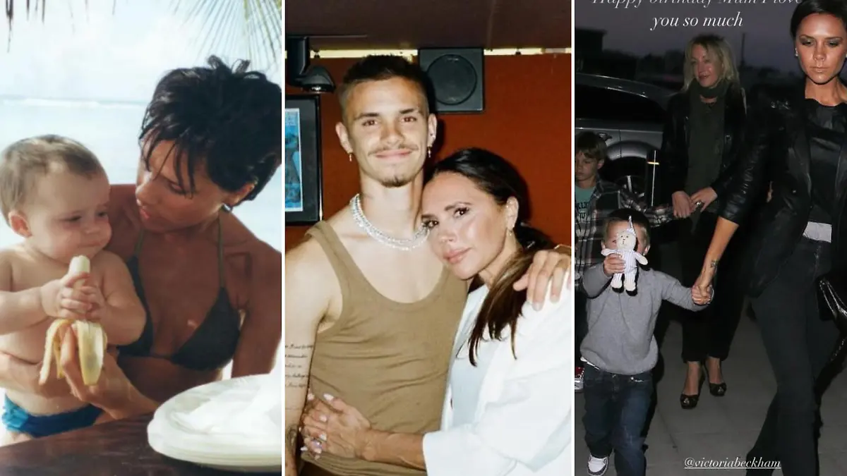 Gratulieren ihrer Mutter Victoria zum 50. Geburtstag: Brooklyn, Romeo und Cruz (v.l.n.r.)