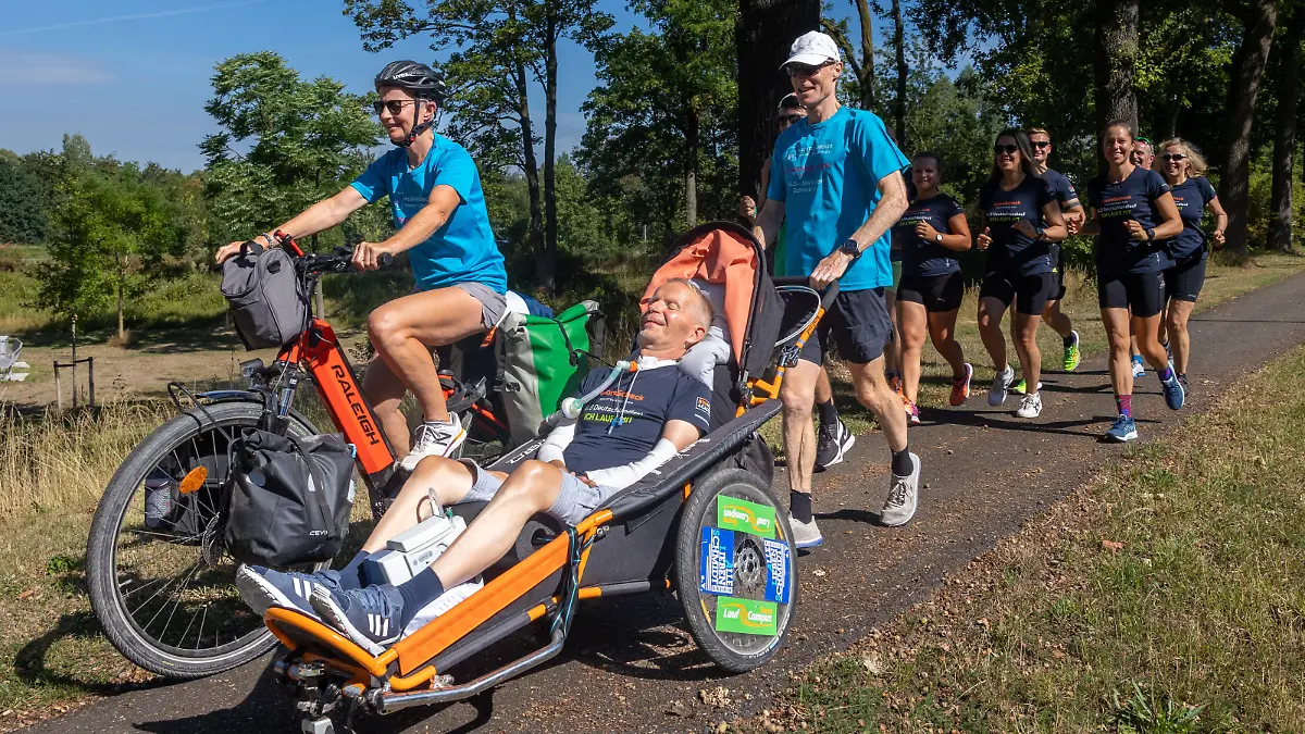 Andreas Butz bei seinem Spendenlauf.
