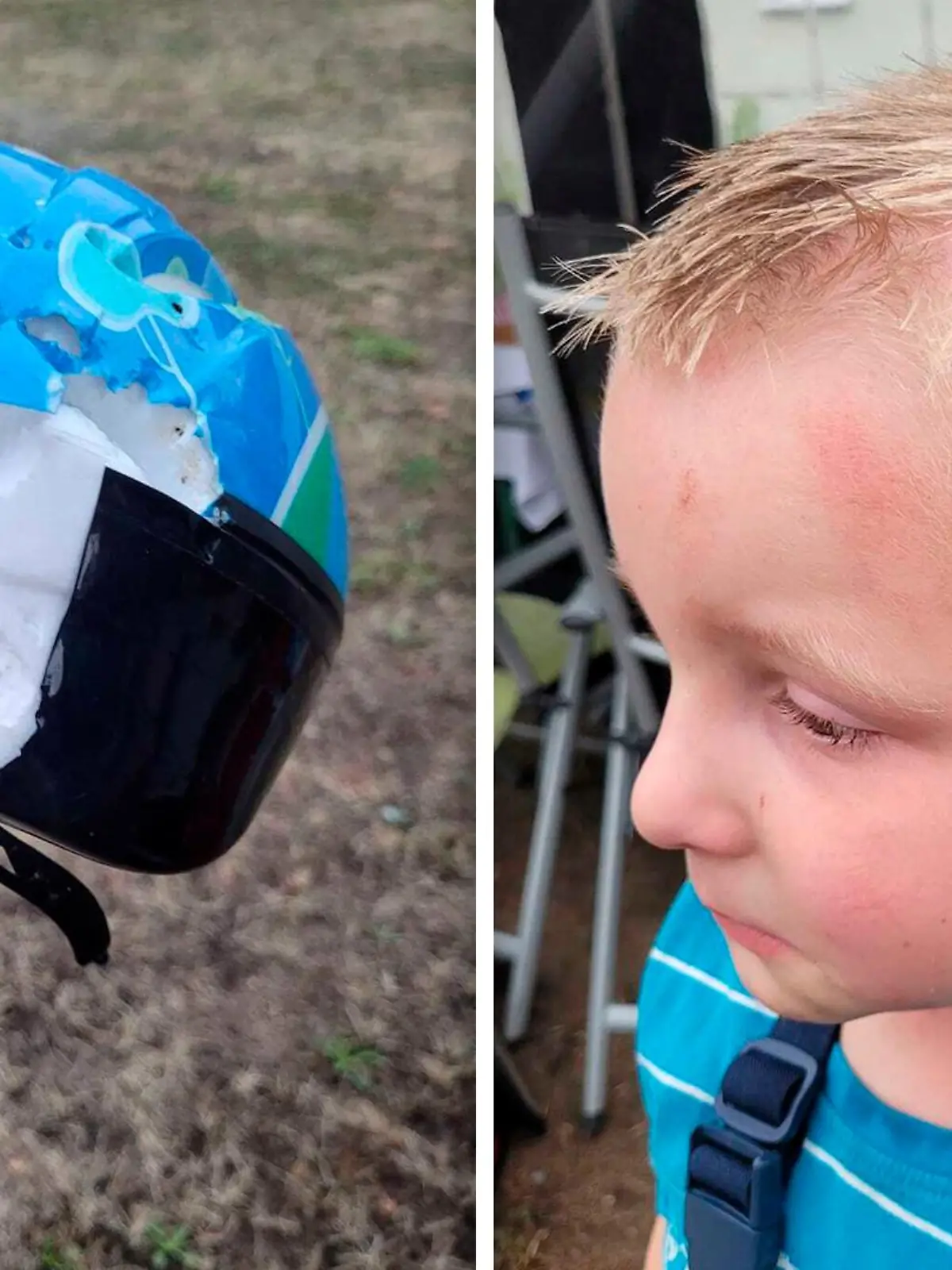 Vermutlich rettete der Fahrradhelm das Leben des vierjährigen Fabian aus Sachsen.