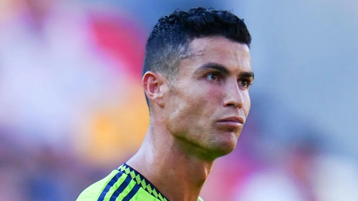 Mandatory Credit: Photo by Javier Garcia/Shutterstock 13079041be Cristiano Ronaldo of Manchester United, ManU reacts Brentford v Manchester United, Premier League, Football, Brentford Community Stadium, London, UK - 13 Aug 2022 EDITORIAL USE ONLY No use with unauthorised audio, video, data, fixture lists, club/league logos or live services. Online in-match use limited to 120 images, no video emulation. No use in betting, games or single club/league/player publications. Brentford v Manchester United, Premier League, Football, Brentford Community Stadium, London, UK - 13 Aug 2022 EDITORIAL USE ONLY No use with unauthorised audio, video, data, fixture lists, club/league logos or live services. Online in-match use limited to 120 images, no video emulation. No use in betting, games or single club/league/player publications. PUBLICATIONxINxGERxSUIxAUTXHUNxGRExMLTxCYPxROMxBULxUAExKSAxONLY Copyright: xJavierxGarcia/Shutterstockx 13079041be