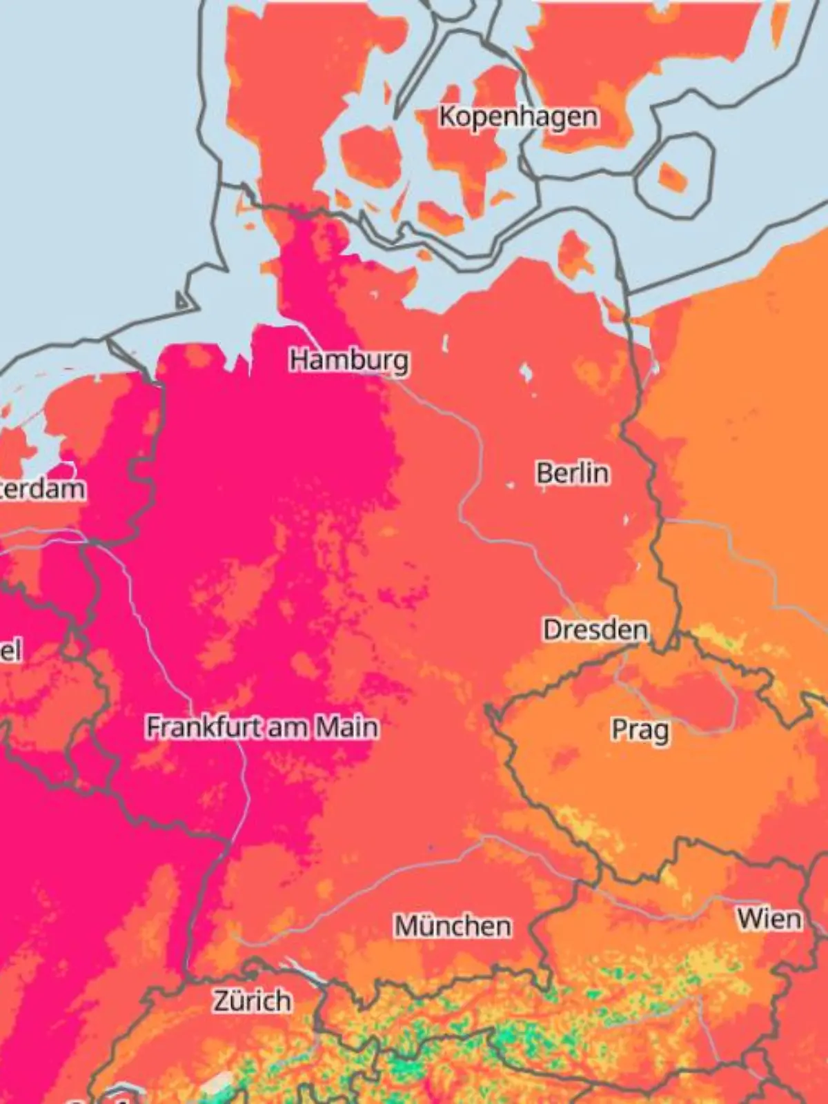 Höchstwerte am 24. August 2022