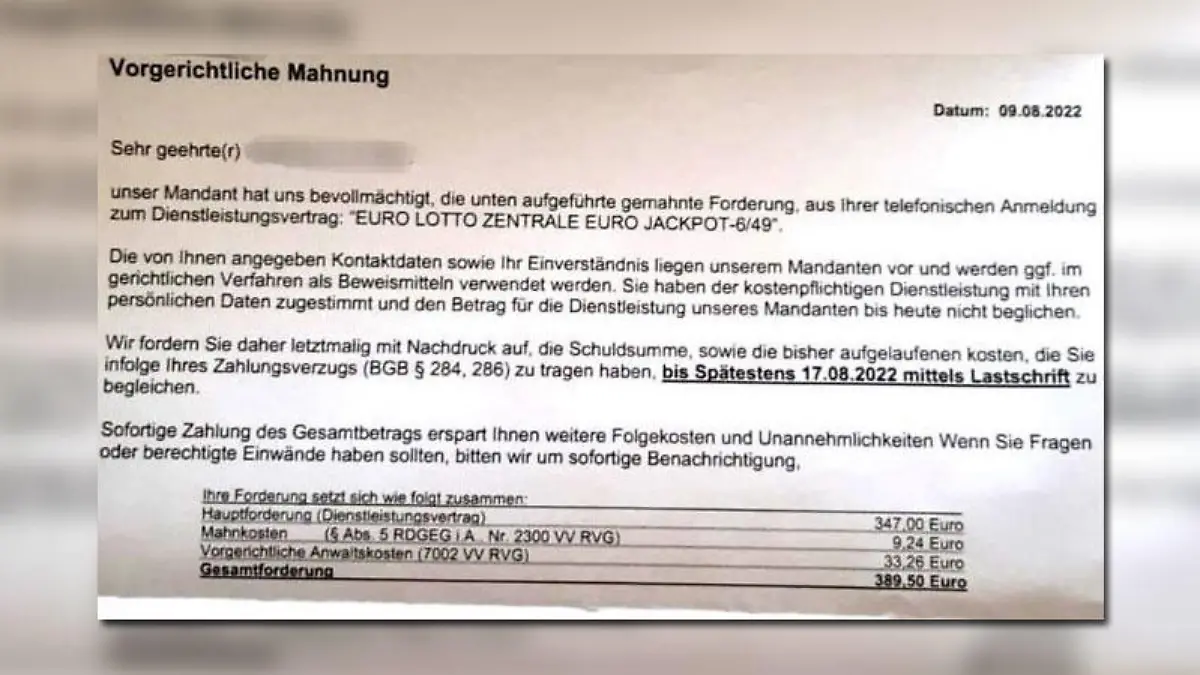 Ist Ihnen ein solches Schreiben ins Haus geflattert? Am besten einfach ignorieren!