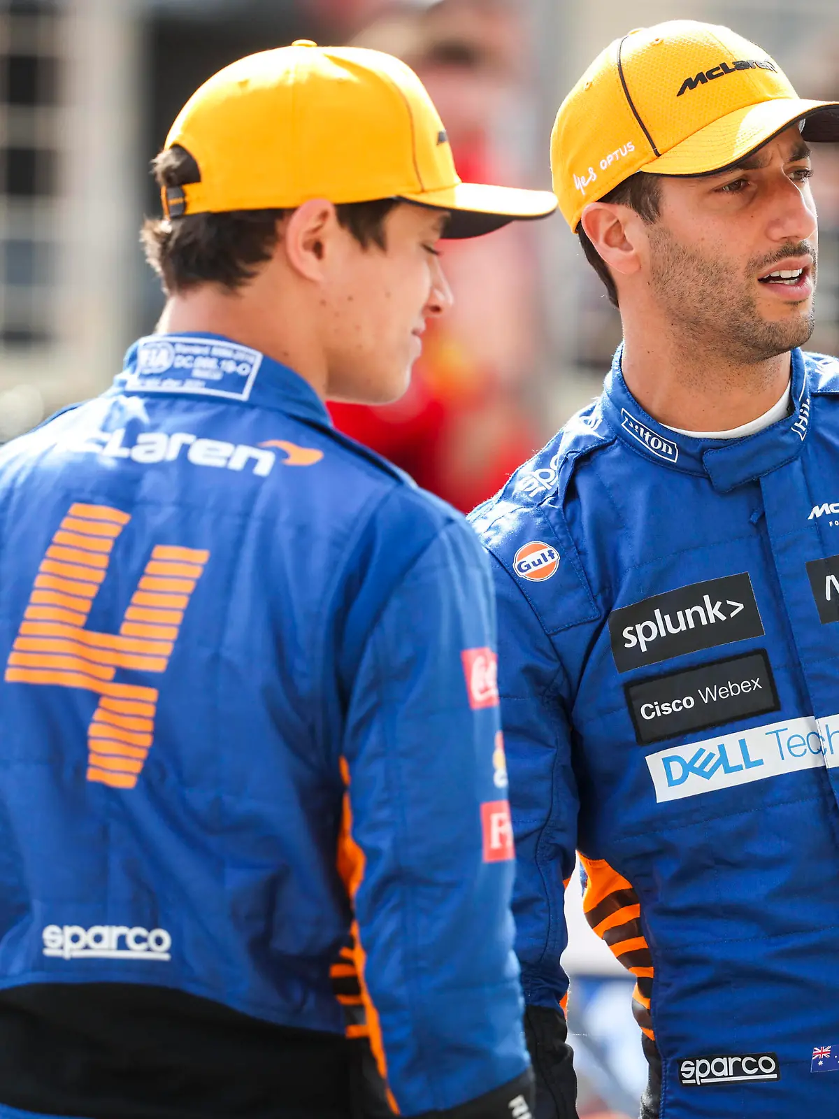  4 Lando Norris GBR, McLaren F1 Team, 3 Daniel Ricciardo AUS, McLaren F1 Team, F1 Pre-season Testing at Bahrain International Circuit on March 12, 2021 in Sakhir, Bahrain. Photo by HOCH ZWEI Sakhir Bahrain *** 4 Lando Norris GBR, McLaren F1 Team , 3 Daniel Ricciardo AUS, McLaren F1 Team , F1 Pre season Testing at Bahrain International Circuit on March 12, 2021 in Sakhir, Bahrain Photo by HOCH ZWEI Sakhir Bahrain