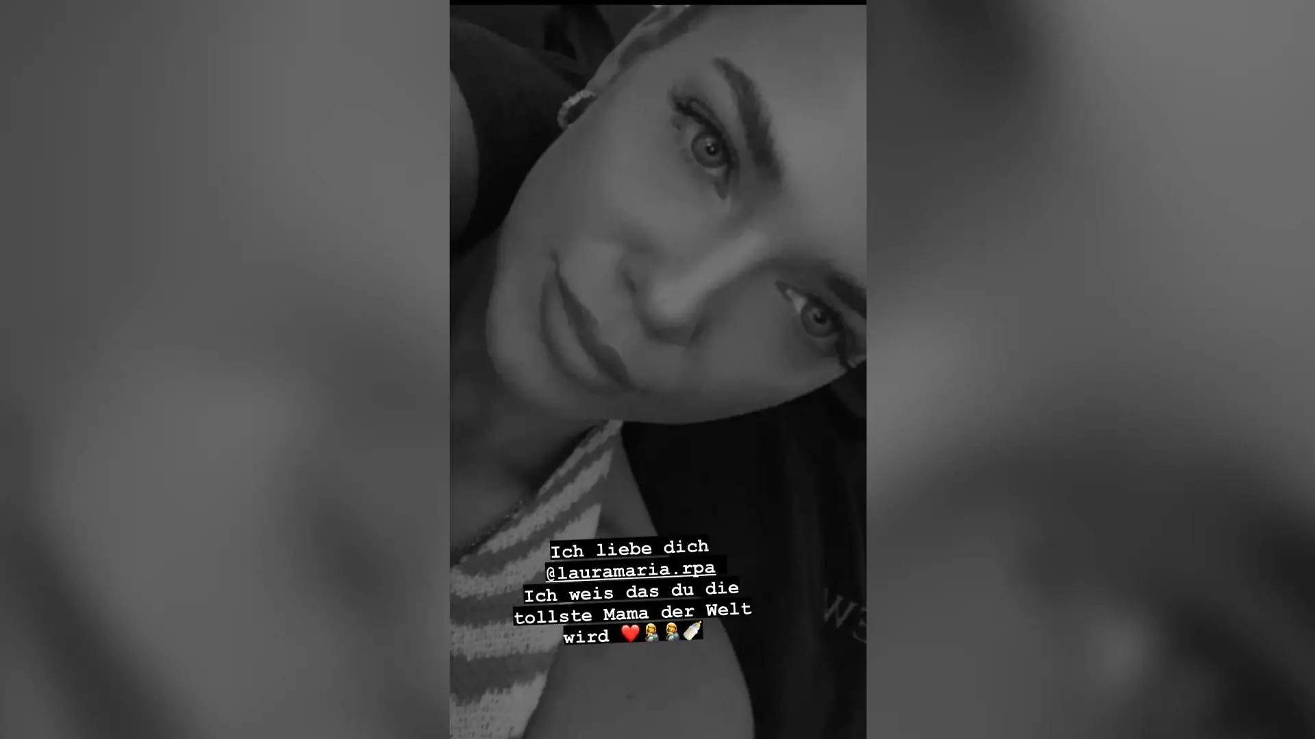In seiner Instagram-Story richtet Pietro liebevolle Worte an die werdende Mama