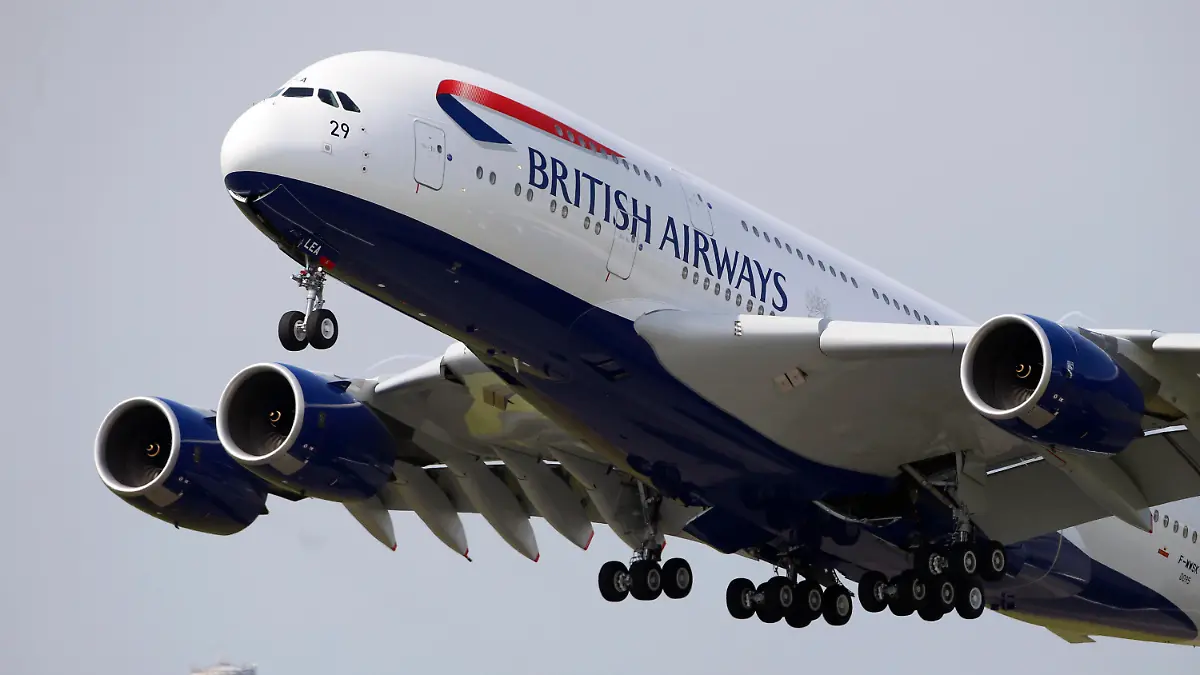 FILE - A British Airways Airbus A380 aircraft performs its demonstration flight during the first day of the 50th Paris Air Show at Le Bourget airport, north of Paris, June 17, 2013. U.S. and British cybersecurity officials warned Wednesday, June 7, 2023, that a Russian cyber-extortion gang's hack of a file-transfer program popular with corporations could have widespread global impact. Initial data-theft victims include the BBC, British Airways and Nova Scotia's government. (AP Photo/Francois Mori, File)