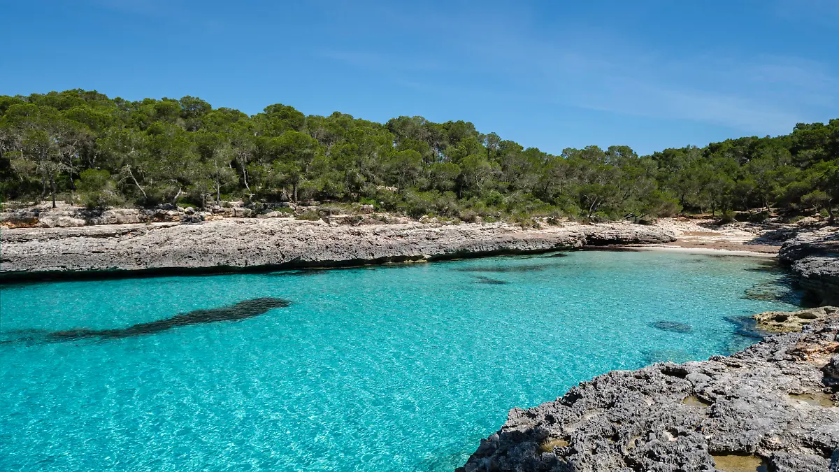 Calo des Borgit, Santanyi, Parc Natural de Mondragó, Mallorca, Balearic Islands, Spain