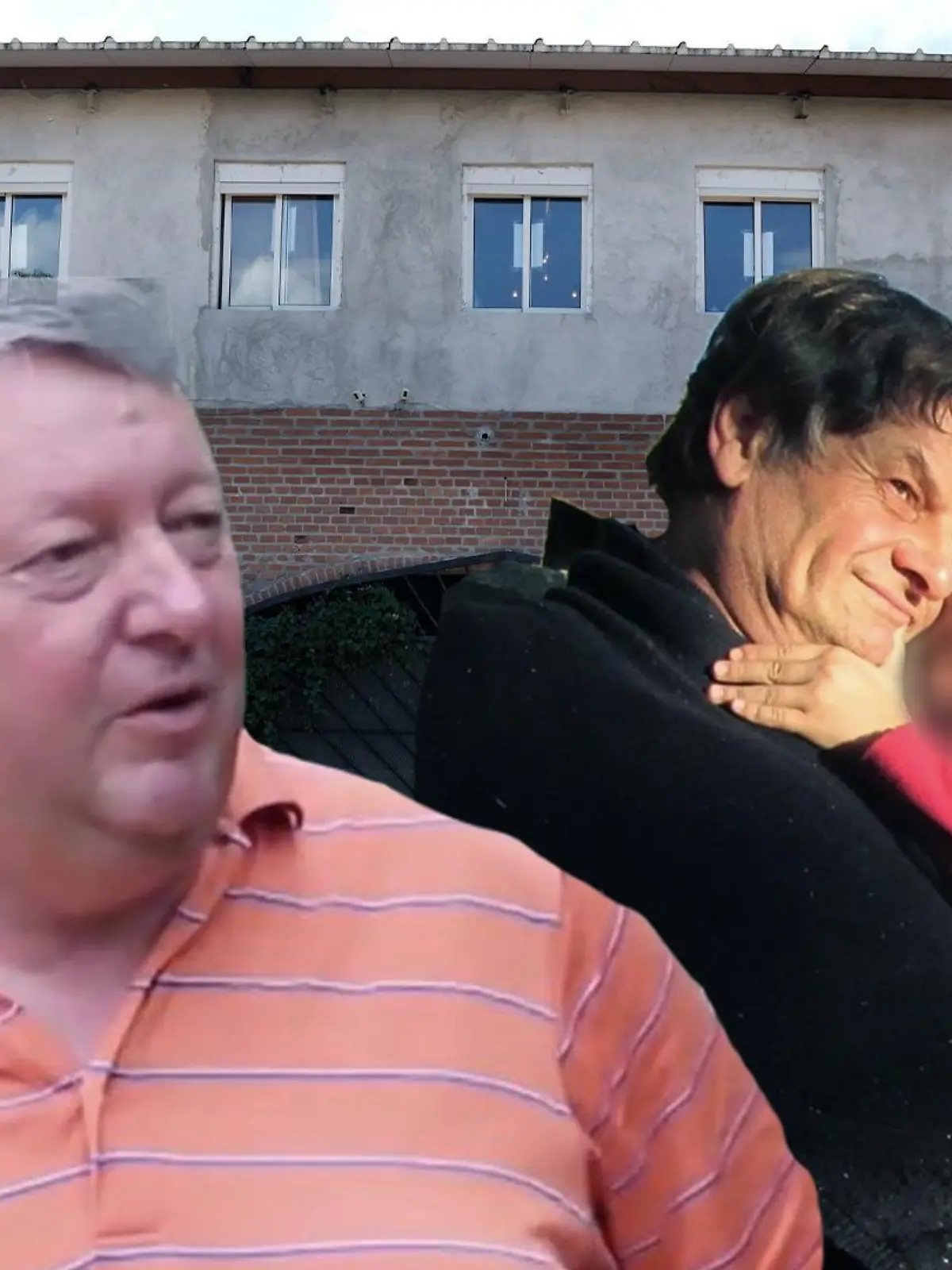 Der Ex-Verdächtige Volker G. im Vordergrund, hinten der ermordete Bernard von Bredow und  seine Tochter.
