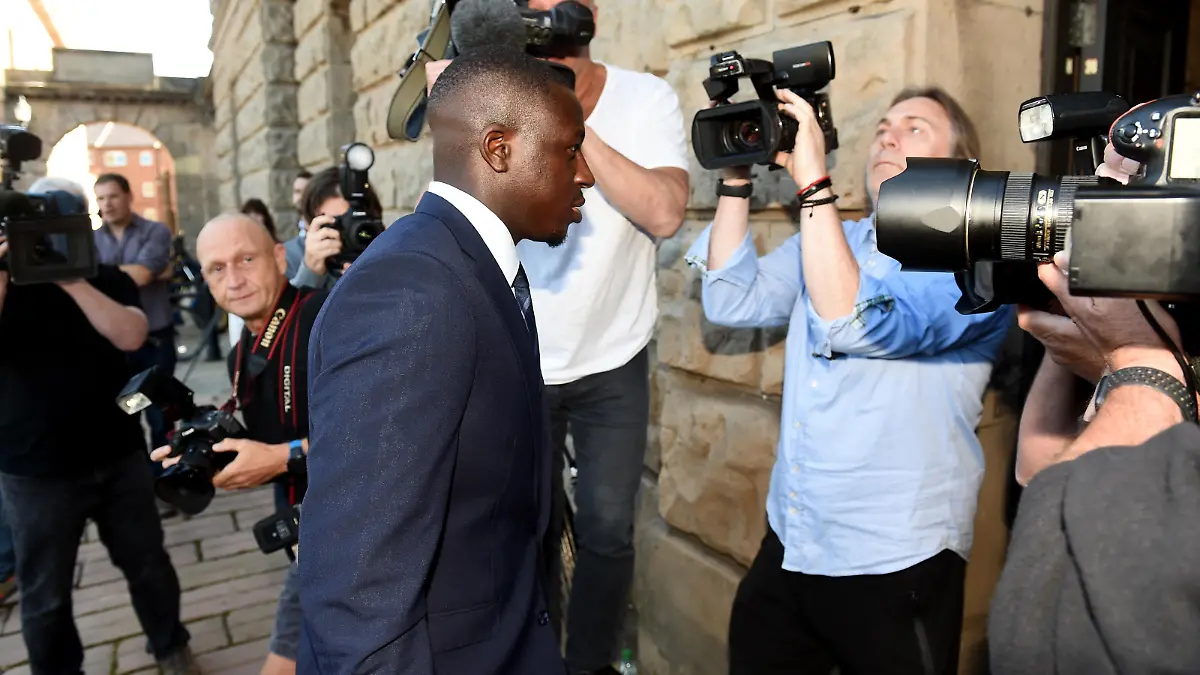 Manchester City's Benjamin Mendy arrives at Chester Crown Court for his trial following allegations of rape and sexual assault, Chester, Britain, August 10, 2022 REUTERS/Peter Powell