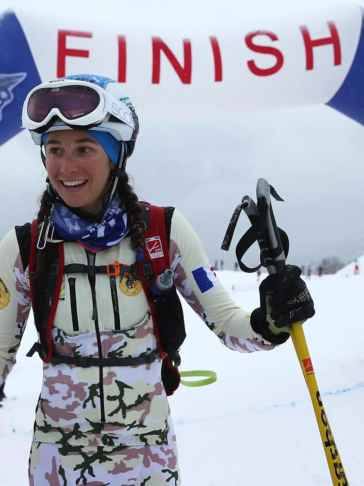 SOCHI, RUSSIA - FEBRUARY 24, 2017: Gold medalist Adele Milloz of France seen after the womens ski mountaineering individual race at the 3rd CISM World Winter Military Games at the Rosa Khutor Alpine Skiing Centre. Alexander Ryumin/TASS
