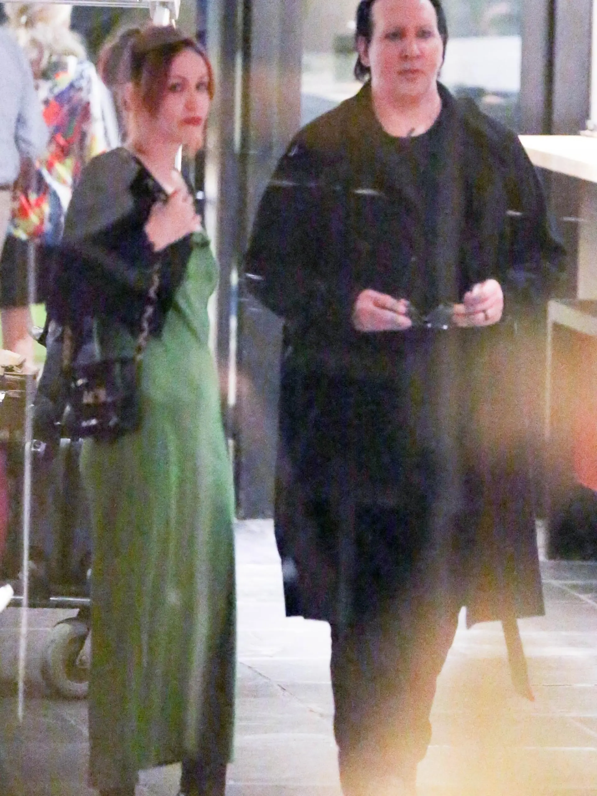 SONDERKONDITIONEN: MINDESTHONORAR: Hollywood, CA - *EXCLUSIVE* - Despite an ongoing sexual assault allegations battle with the court of law and public opinion, Marilyn Manson and his wife Lindsay Usich make a very rare outing to grab dinner in Hollywood. Rumor has it that the troubled rockstar has been 2 years sober, which is the cause for his chunkier appearance. Shot 08/10/22.
Pictured: Marilyn Manson, Lindsay Usich
BACKGRID USA 11 AUGUST 2022 
USA: +1 310 798 9111 / usasales@backgrid.com
UK: +44 208 344 2007 / uksales@backgrid.com
*UK Clients - Pictures Containing Children
Please Pixelate Face Prior To Publication*