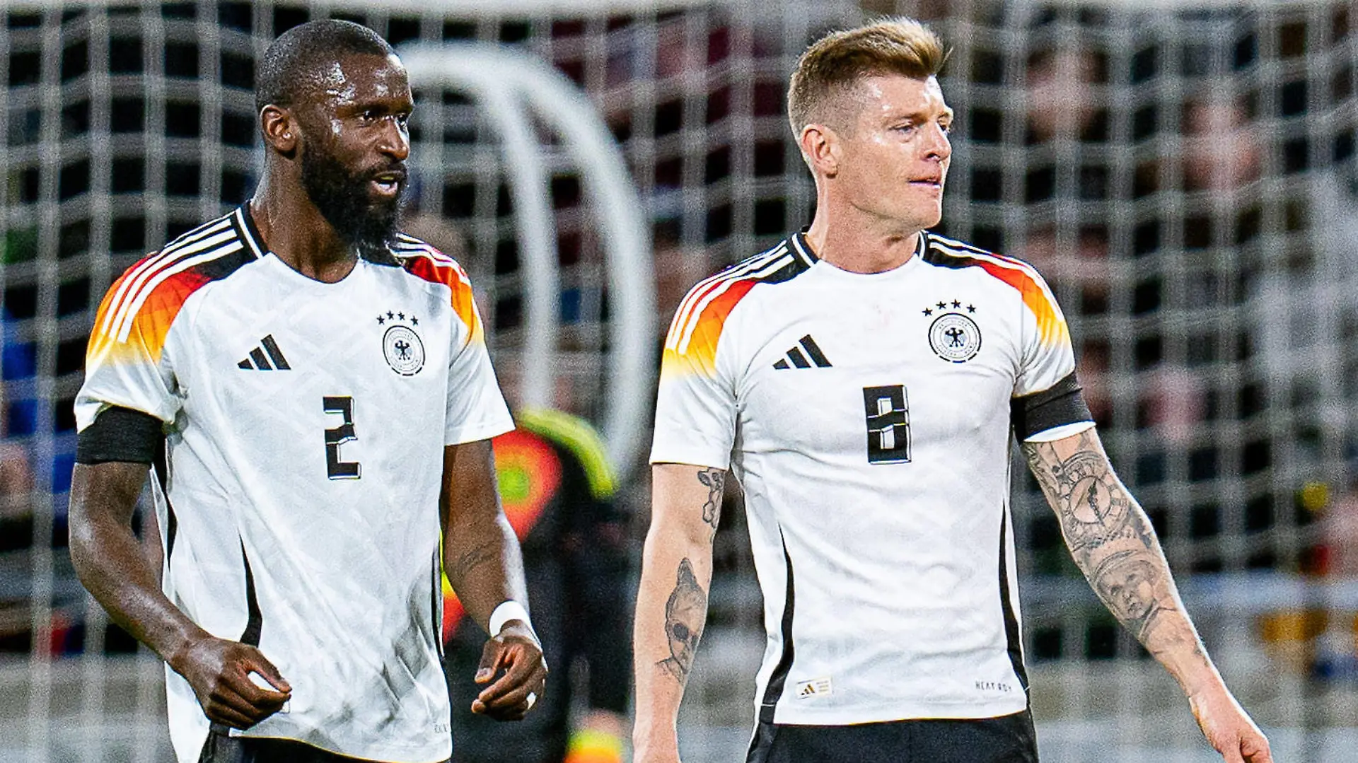 Toni Kroos Germany, 8 Florian Wirtz Deutschland, 17 Antonio Ruediger Deutschland, 2 Frankreich vs. Deutschland, Herren, Fussball, Testspiel, 22.03.2024 Frankreich vs. Deutschland, Herren, Fussball, Testspiel, 22.03.2024 Lyonn *** Toni Kroos Germany, 8 Florian Wirtz Germany, 17 Antonio Ruediger Germany, 2 France vs Germany, Men, Football, Test match, 22 03 2024 France vs Germany, Men, Football, Test match, 22 03 2024 Lyonn Copyright: xEibner-Pressefoto/BahhoxKarax EP_FRA