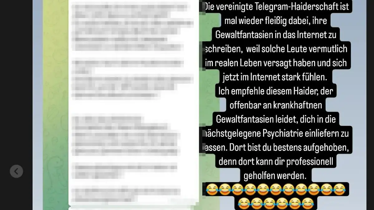 Hass-Nachrichten gegen den Anzeigenhauptmeister