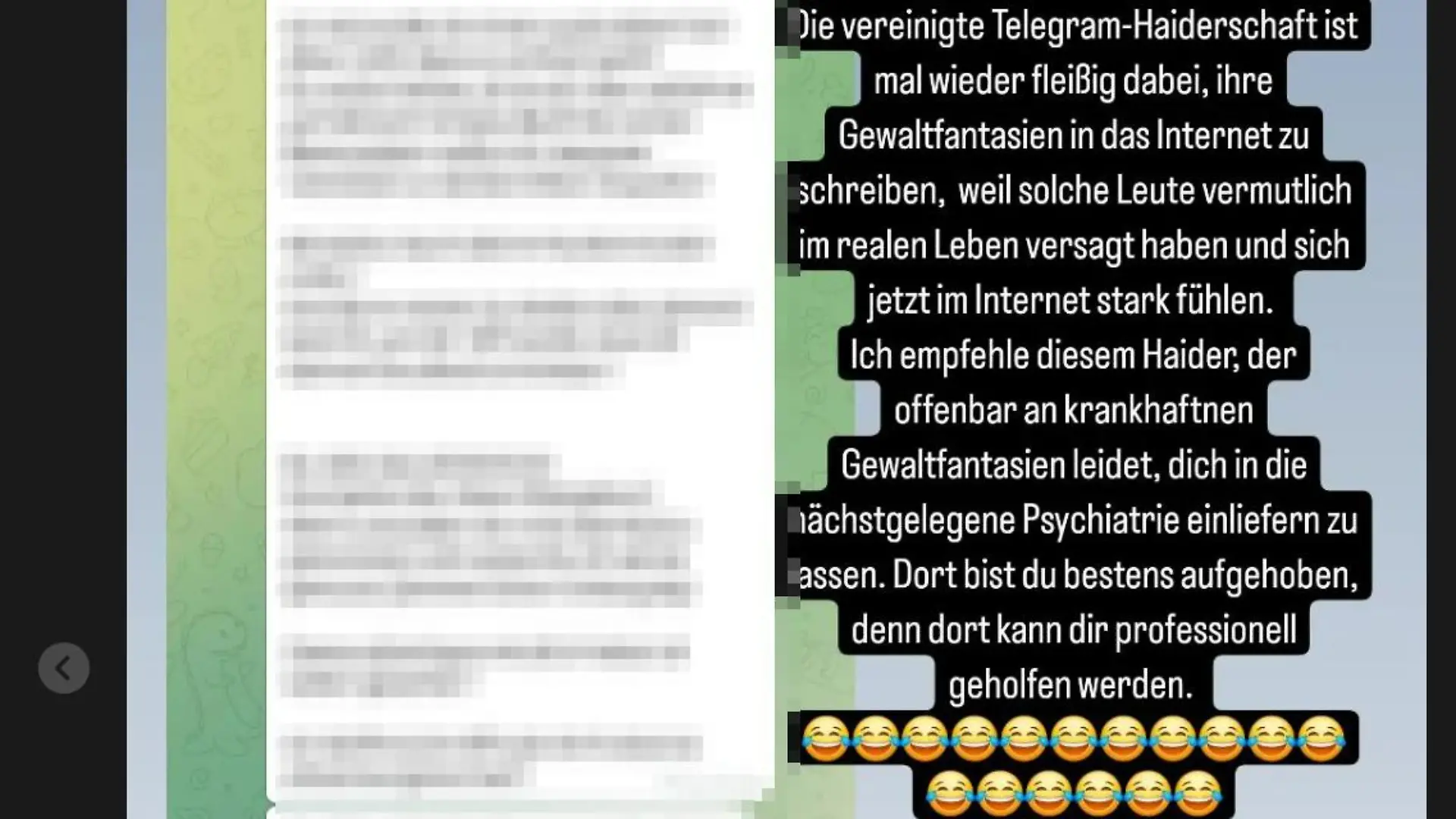 Hass-Nachrichten gegen den Anzeigenhauptmeister