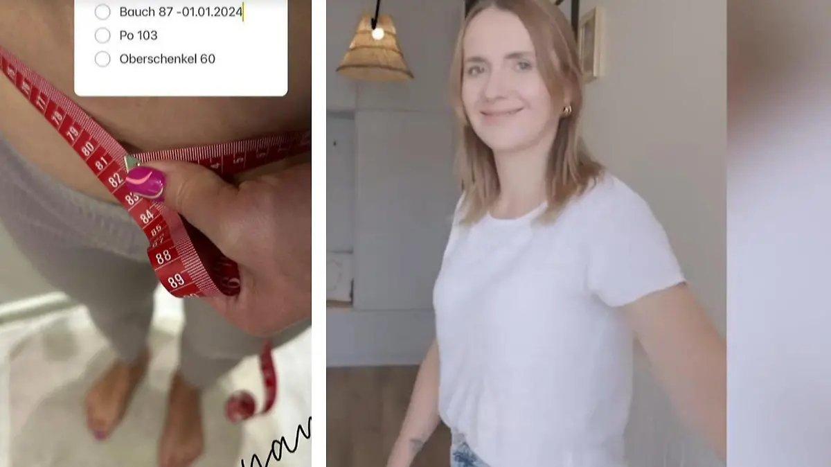 Anna Heiser zeigt ihren Abnehm-Erfolg.