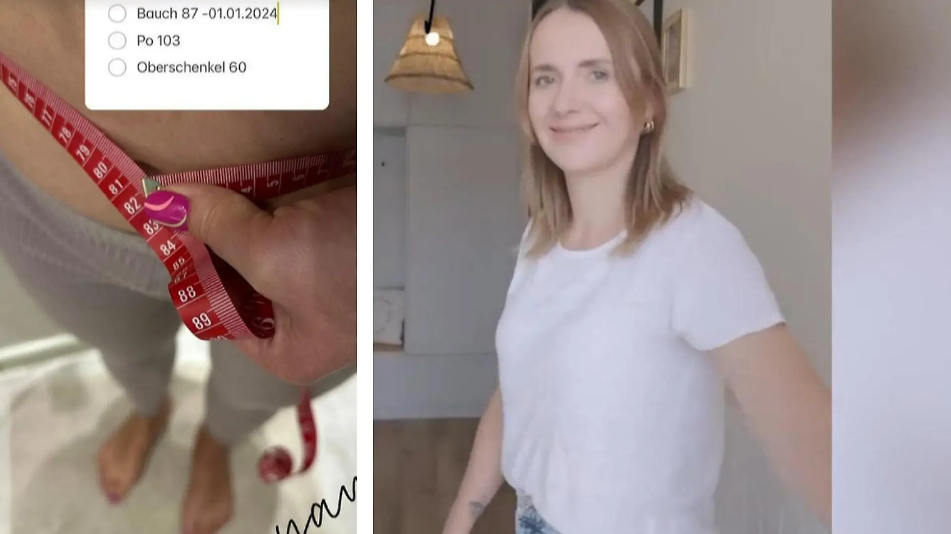 Anna Heiser zeigt ihren Abnehm-Erfolg.