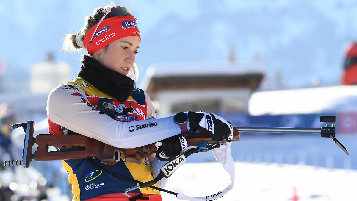 BIATHLON - GASPARIN Elisa SUI beim Training zum BMW IBU World Cup Biathlon Hochfilzen 7,5km Sprint der Damen am 07.12.2023, Österreich, Tirol Hochfilzen Biathlon Stadion Tirol Österreich *** BIATHLON GASPARIN Elisa SUI during training for the BMW IBU World Cup Biathlon Hochfilzen 7.5km womens sprint on 07 12 2023, Austria, Tirol Hochfilzen Biathlon Stadium Tirol Austria