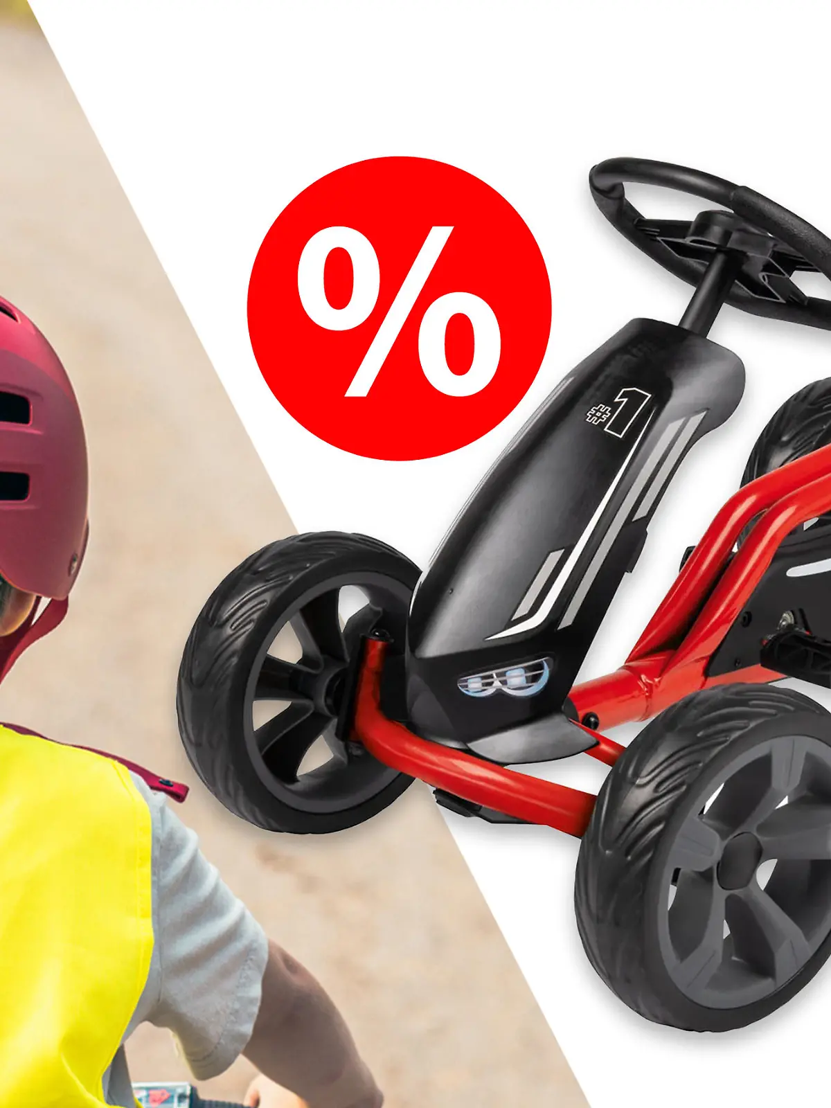 Kind mit Go Kart
