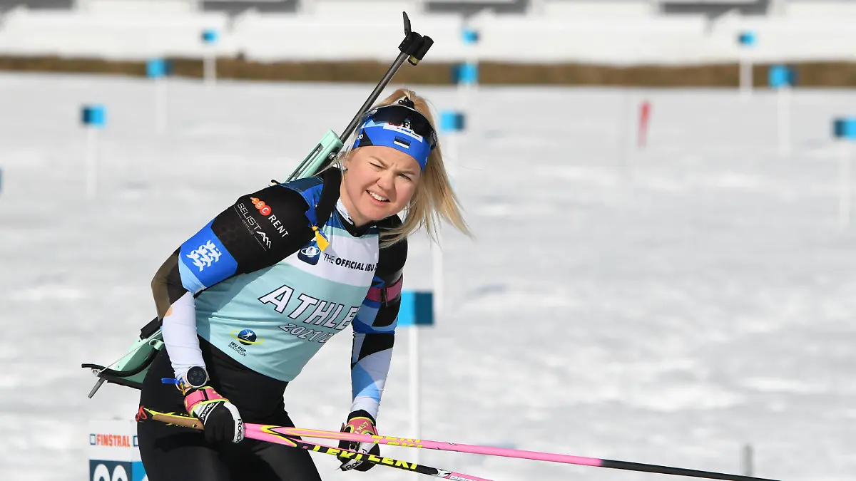 Biathlon - GAIM Grete EST im Training IBU Cup Biathlon in Ridnaun Ratschings am 11.03.2022, Italien, Südtirol Ratschings Ridnaun Biathlonzentrum Südtirol Italien *** Biathlon GAIM Grete EST in training IBU Cup Biathlon in Ridnaun Ratschings on 11 03 2022, Italy, South Tyrol Ratschings Ridnaun Biathlon Center South Tyrol Italy 