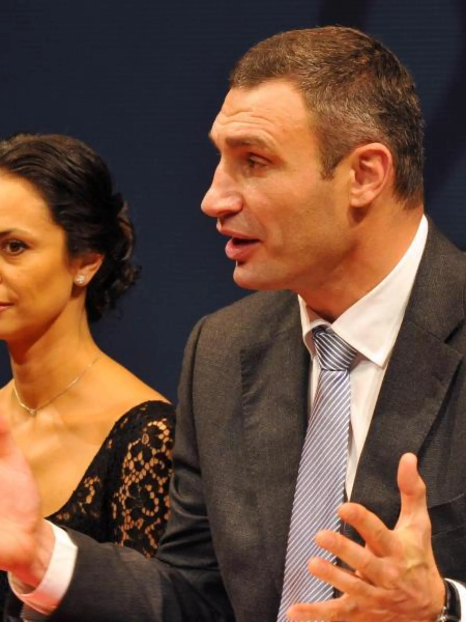 Vitali Klitschko und seine Ehefrau Natalia. Foto: Matthias Hiekel