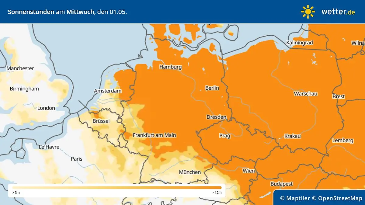 Sonnenscheindauer am Maifeiertag.