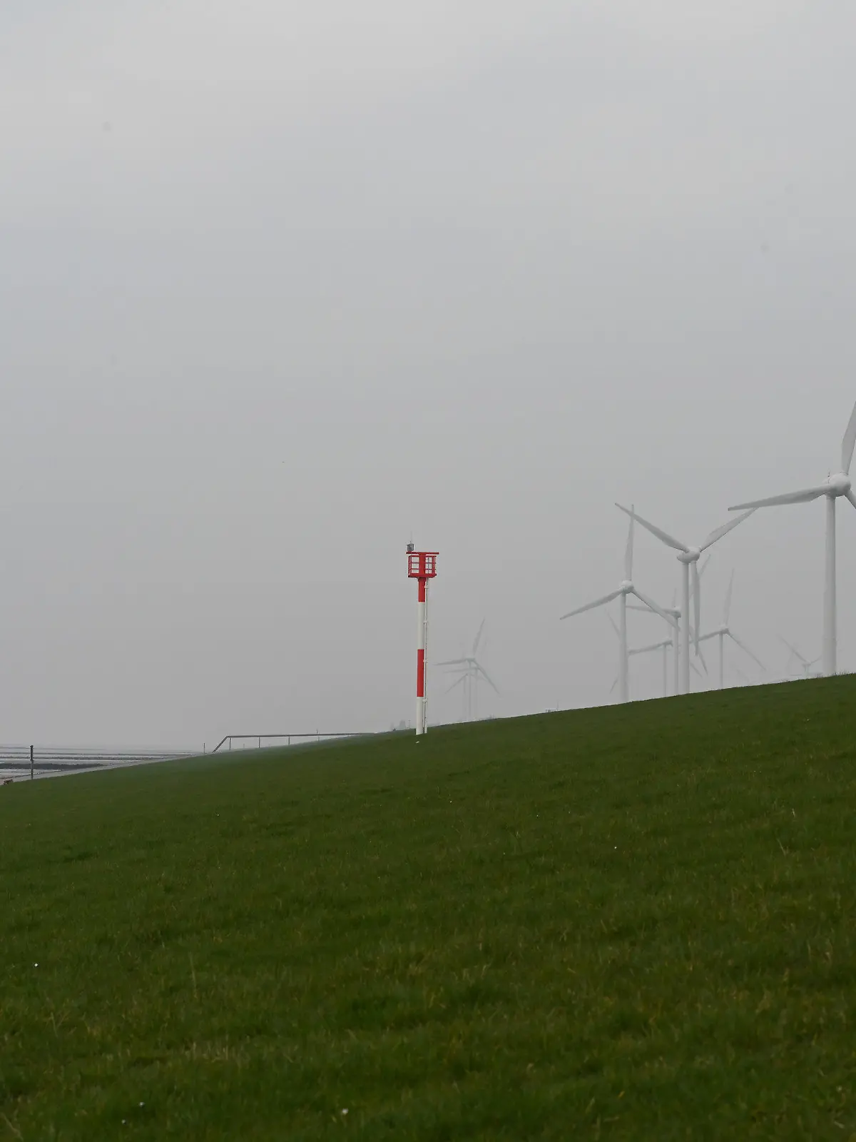 ARCHIV - 10.03.2024, Niedersachsen, Emden: Blick auf den Windpark Rysumer Nacken. (zu dpa: «Elf Menschen bei Gasaustritt an Deich in Ostfriesland verletzt») Foto: Lars Penning/dpa +++ dpa-Bildfunk +++