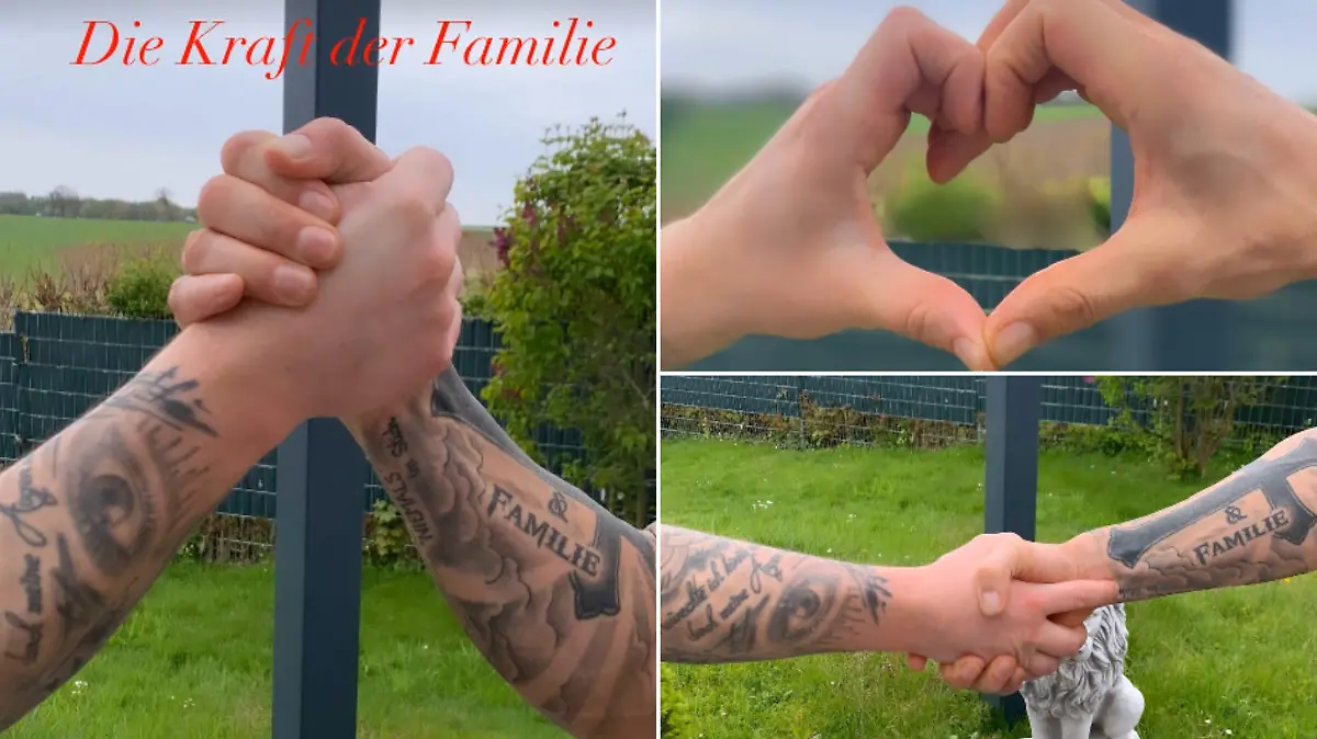 Die Tattoos beweisen: In seiner Instagram-Story postet Thorsten Legat Fotos, wie er und sein Sohn Nico sich versöhnlich die Hände reichen.