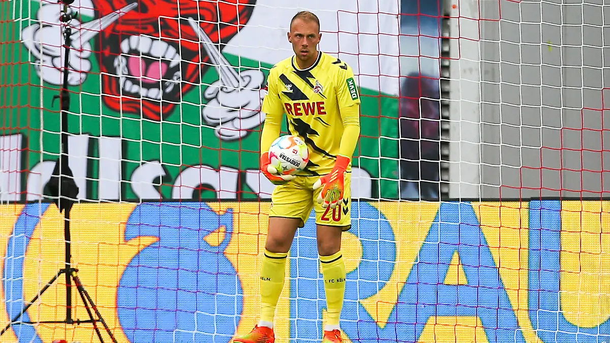 RB Leipzig - 1.FC Koeln / 13.08.2022 Leipzig, 13.08.2022, Red Bull Arena, Fussball, Saison 2022 / 2023, Bundesliga, 2. Spieltag , RB Leipzig vs. 1.FC Köln , Im Bild: Torwart Marvin Schwäbe / Schwaebe 20, Koeln , *** RB Leipzig 1 FC Koeln 13 08 2022 Leipzig, 13 08 2022, Red Bull Arena, football, season 2022 2023, Bundesliga, 2 matchday , RB Leipzig vs 1 FC Koeln , In picture goalkeeper Marvin Schwäbe Schwaebe 20, Koeln ,