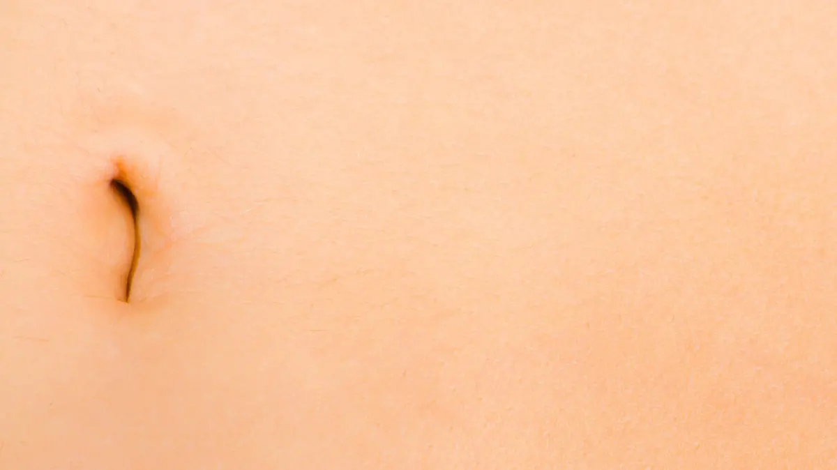 human navel with for background space for text