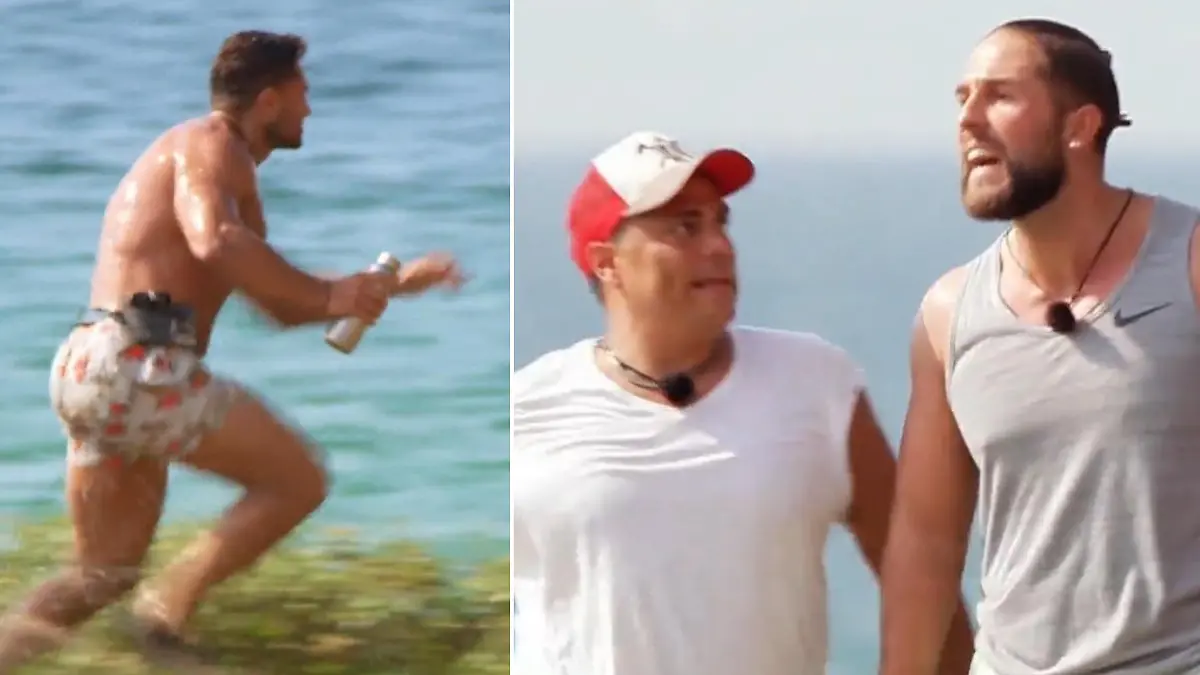 Es knallt am Star-Strand. Die beiden Streithähne Maurice Dziwak - hier mit Silva Gonzalez an seiner Seite - und Aleks Petrovic gehen aufeinander los.